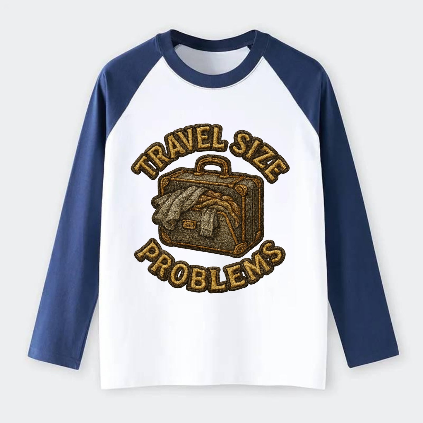Travel Size Problems - Raglan Long Sleeve T-Shirt - Blue
