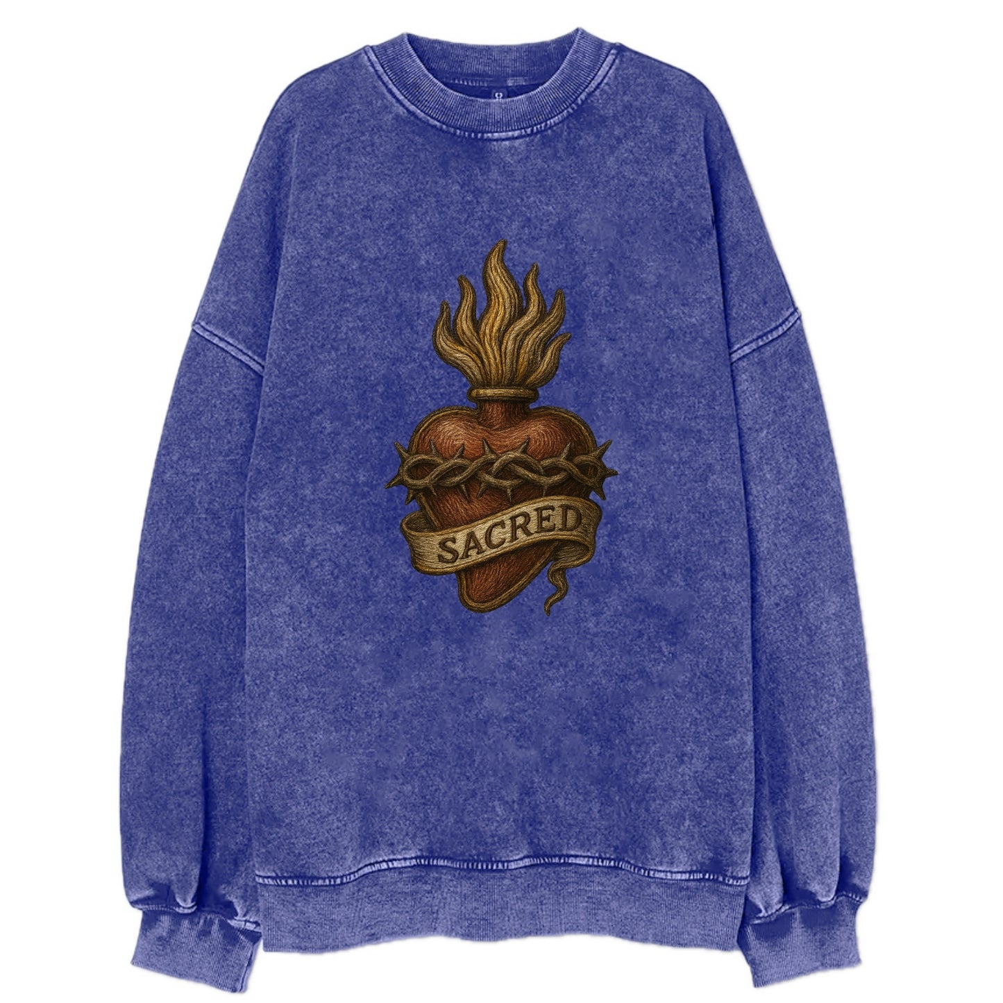 Sacred Heart - Vintage Sweatshirt - Blue