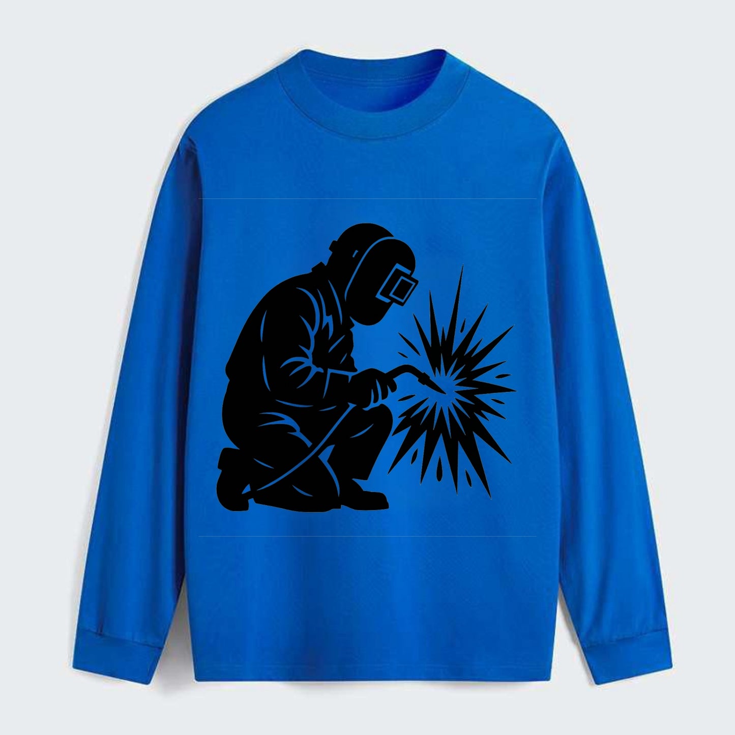 Welder sparks flying dramatically - Classic Long Sleeve Shirt - Blue