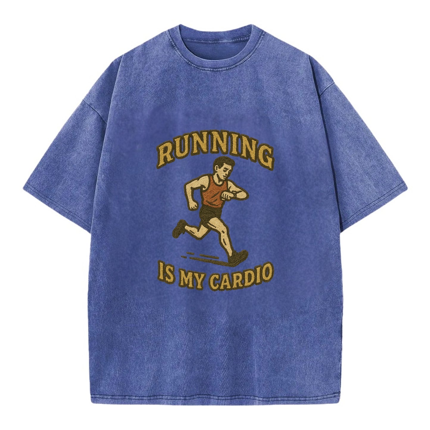 Running Late Is My Cardio - Vintage T-shirt - Blue