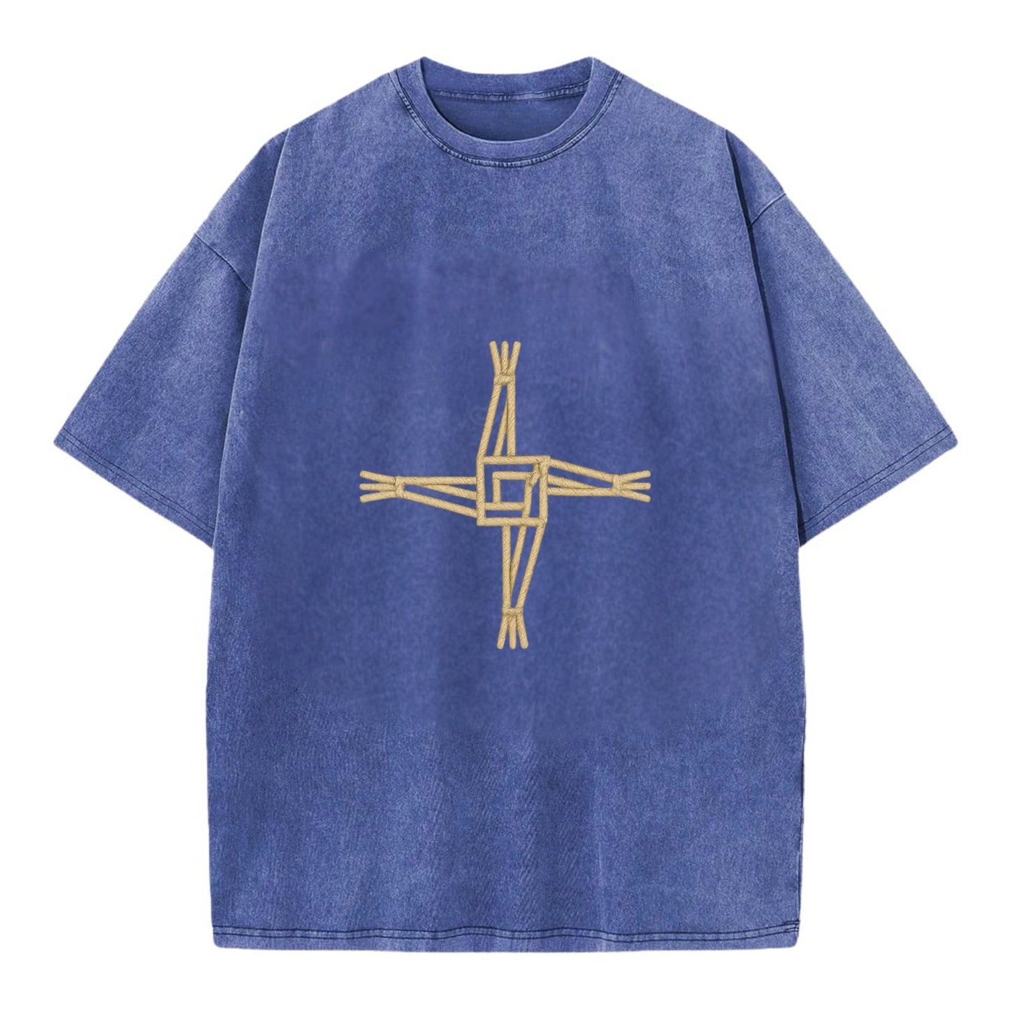 Saint Brigid's Cross - Vintage T-shirt - Blue