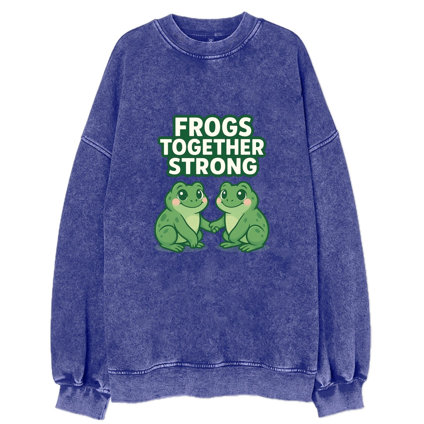 Frogs Together Strong 2 - Vintage Sweatshirt - Blue