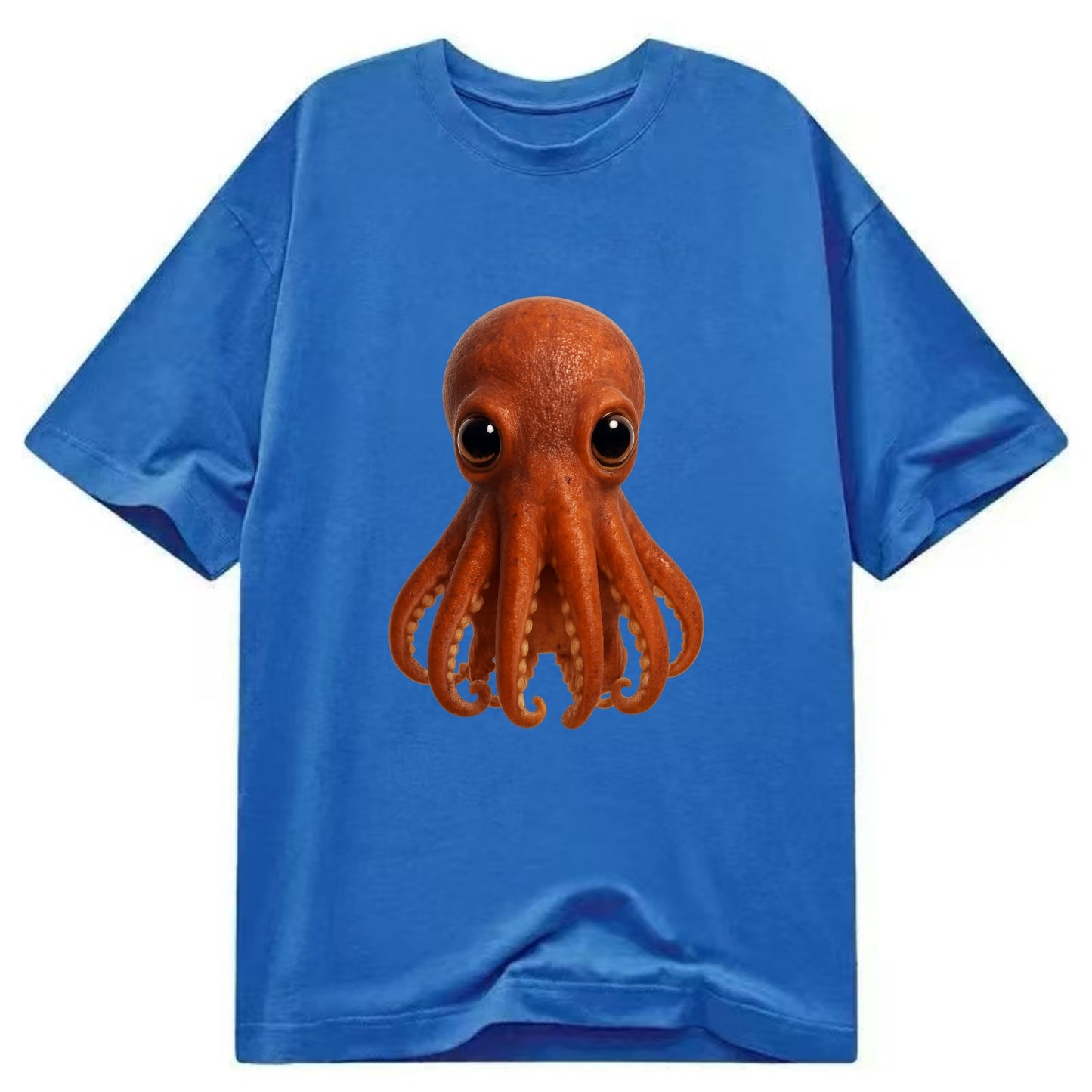 Baby Giant Pacific Octopus - reddish, smaller tentacles, expressive eyes, - Classic T-shirt - Blue
