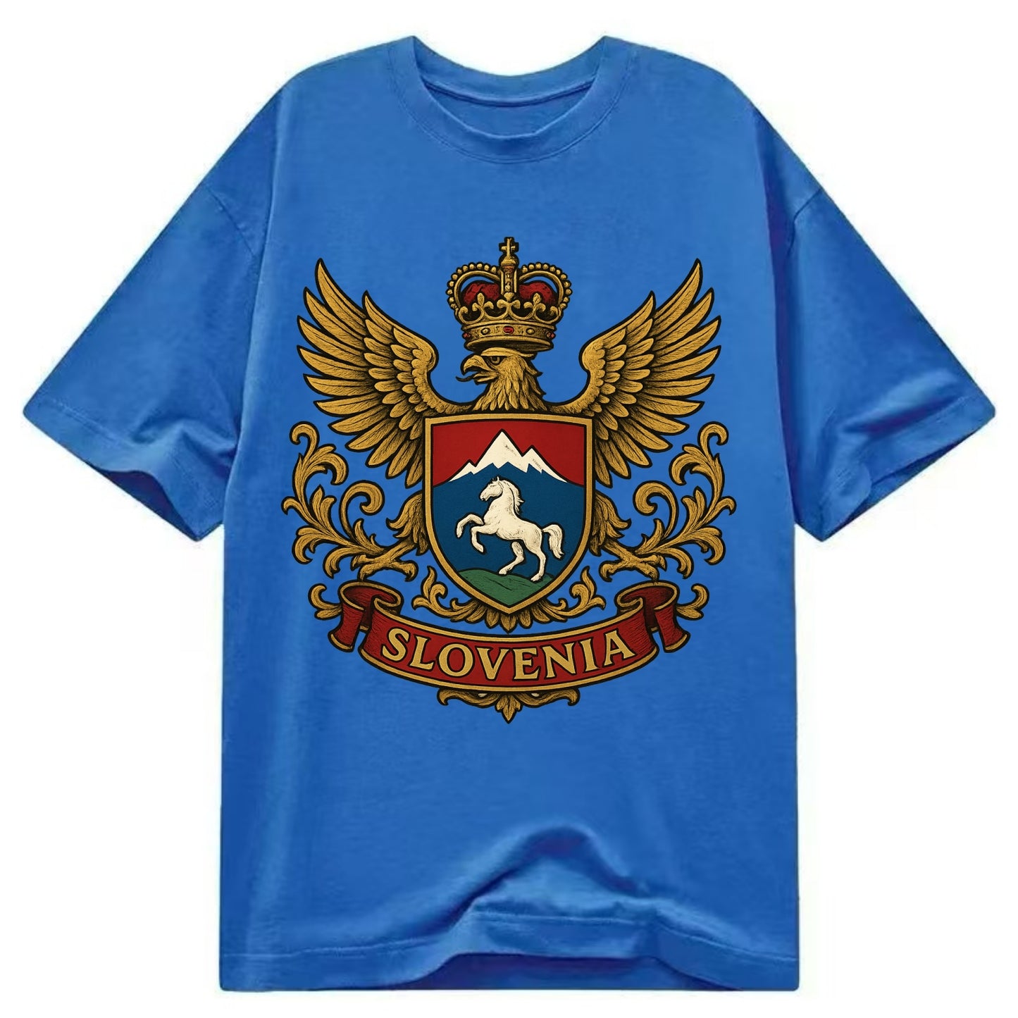 Slovenia Heritage Badge - Classic T-shirt - Blue
