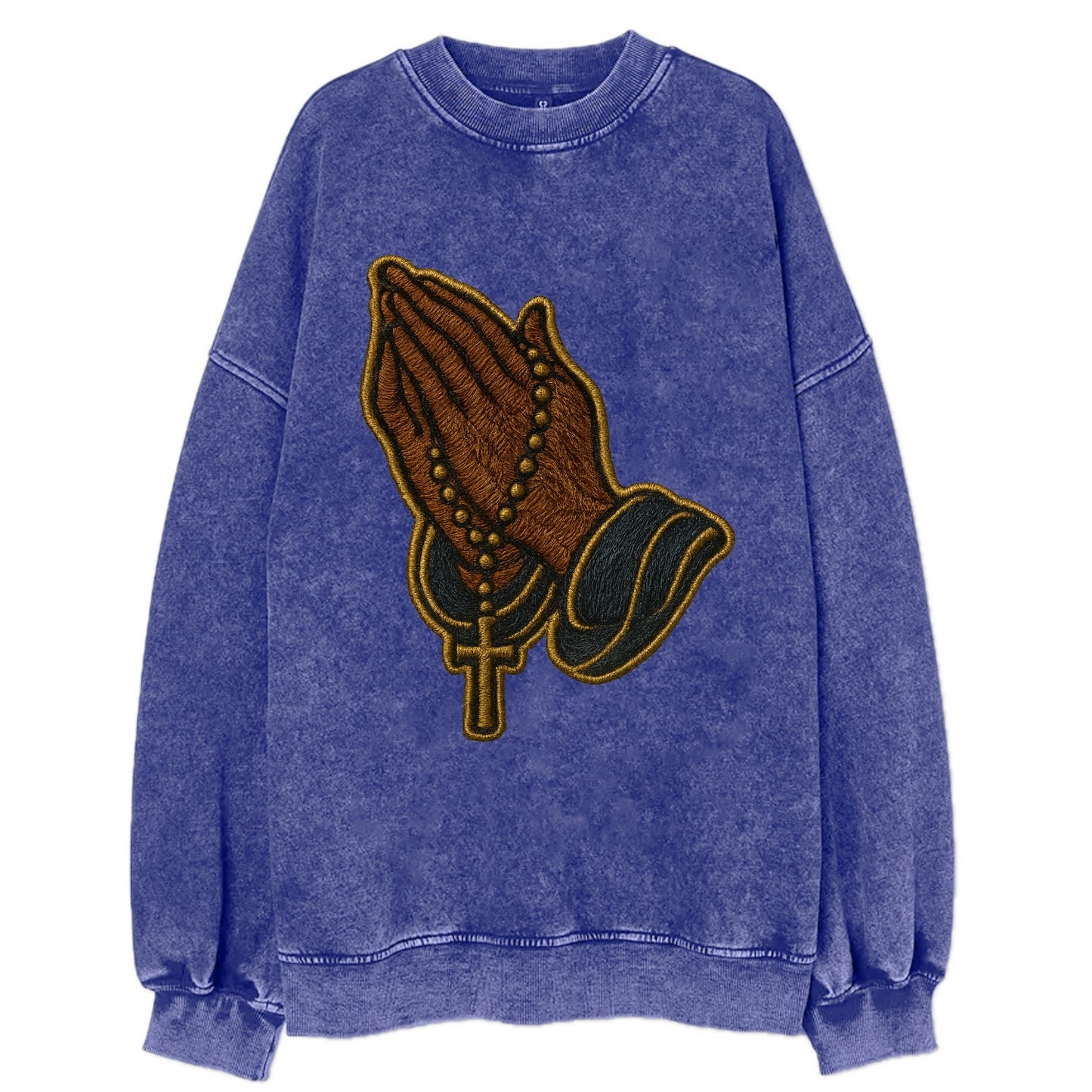 Praying Hands - Vintage Sweatshirt - Blue