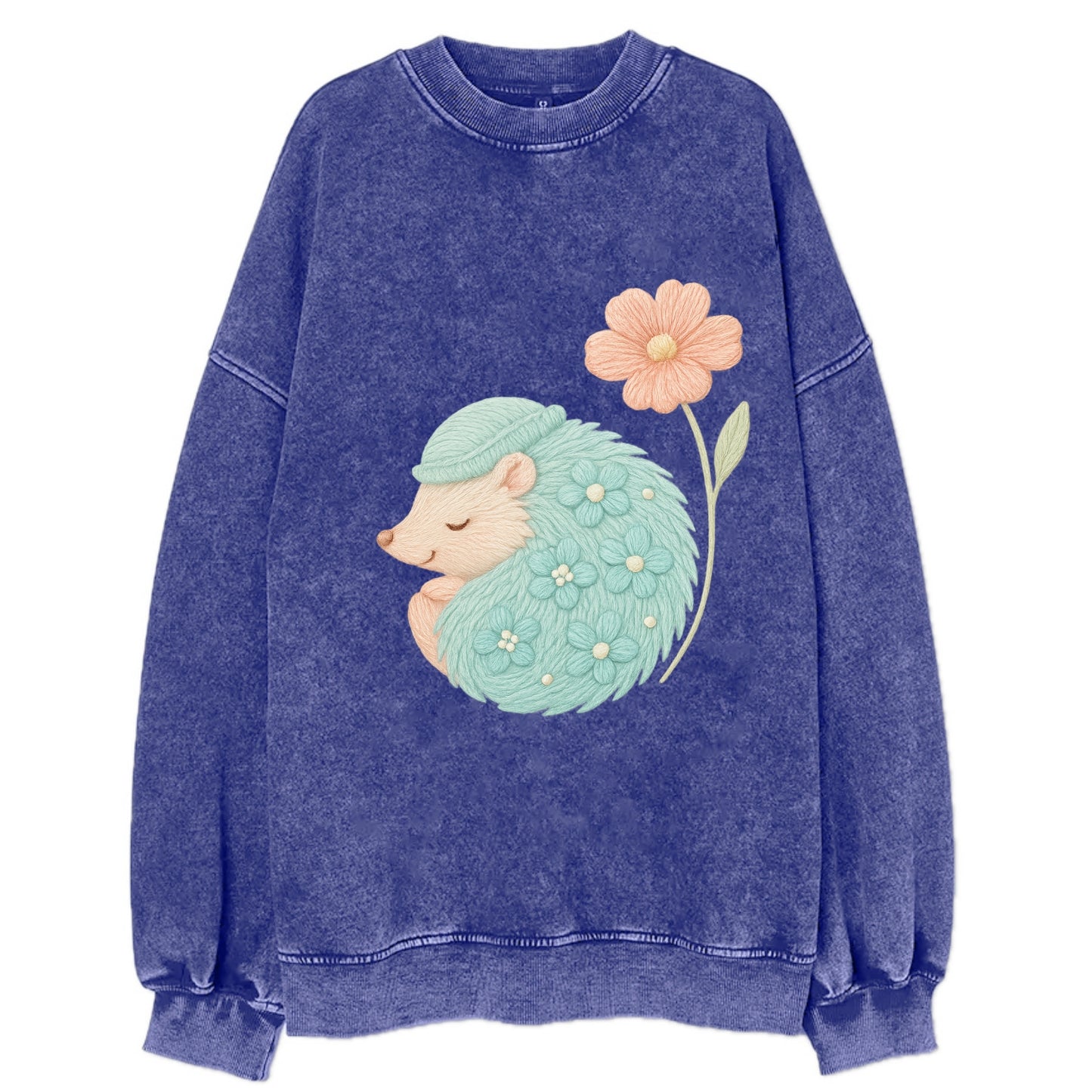 Aqua Hedgehog - Vintage Sweatshirt - Blue