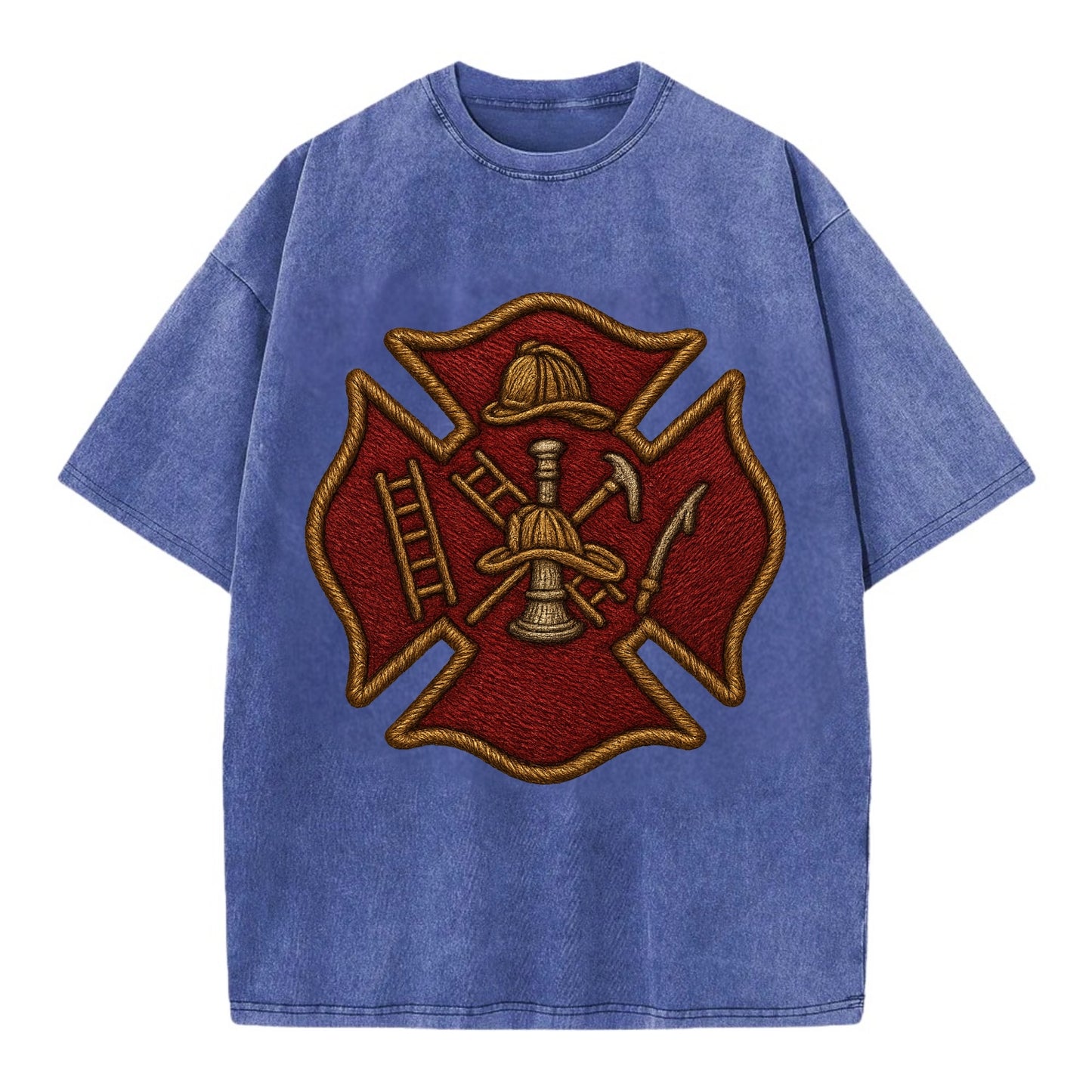 Maltese Cross - Vintage T-shirt - Blue