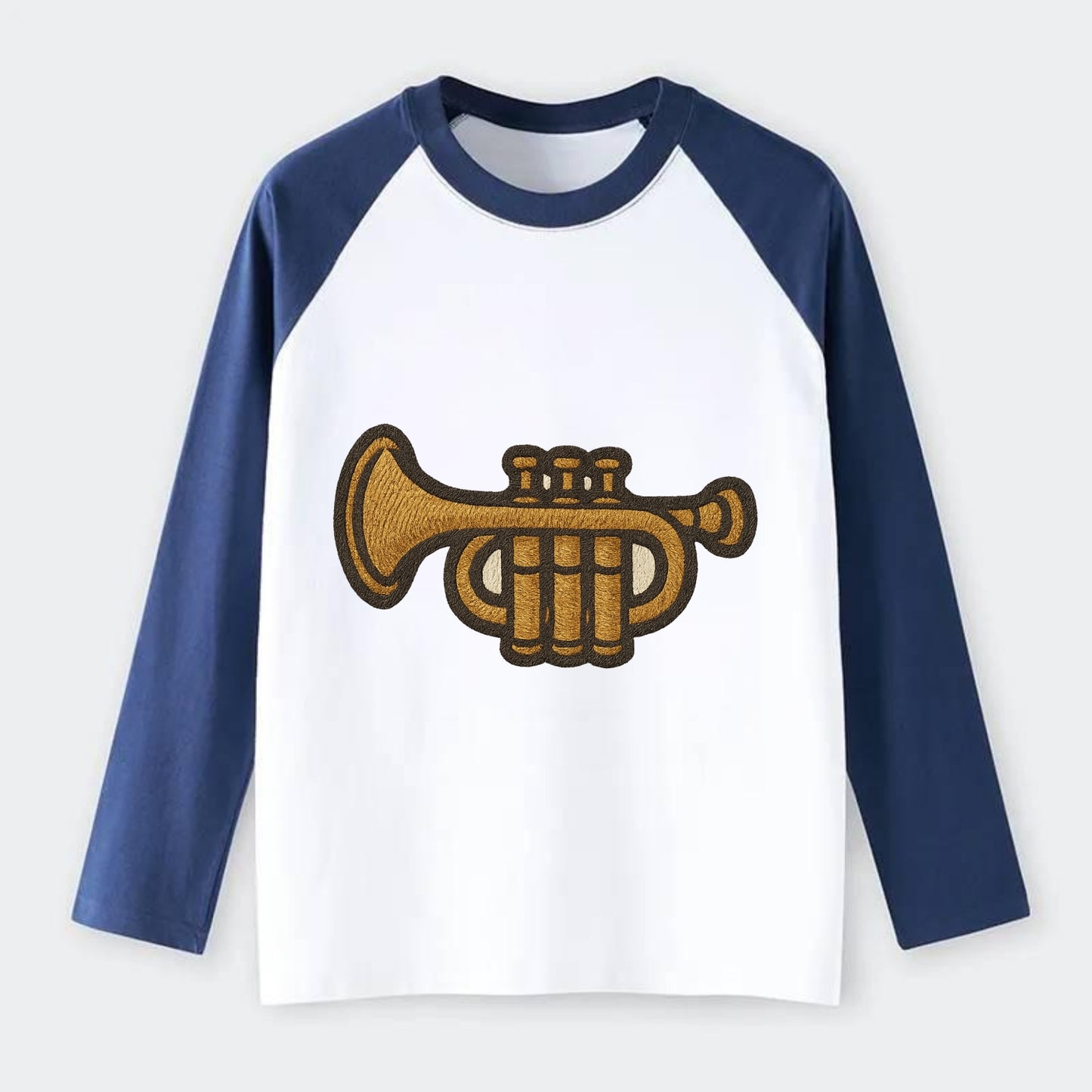 Trumpet - Raglan Long Sleeve T-Shirt - Blue