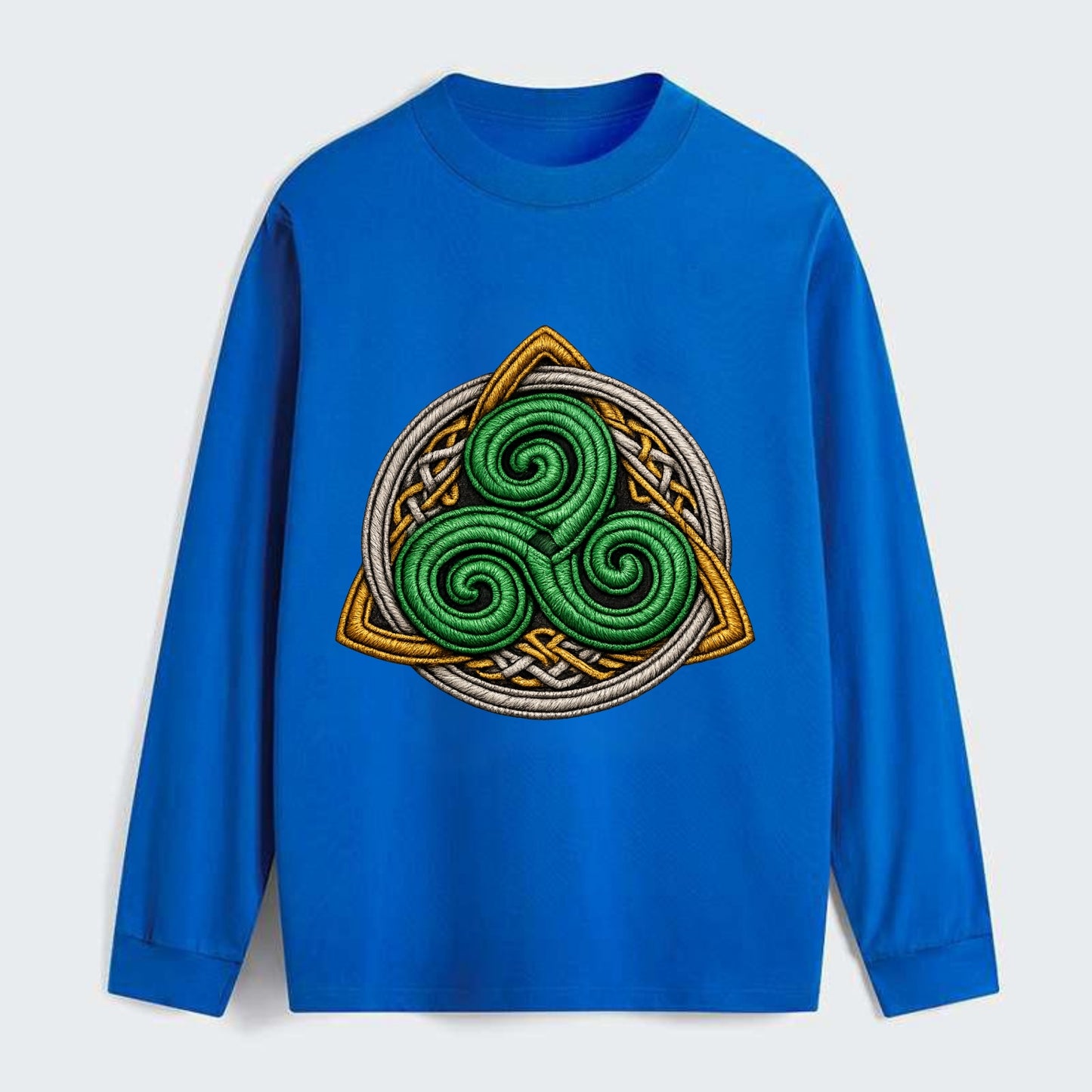 Spiral Knot Triskele - Classic Long Sleeve Shirt - Blue