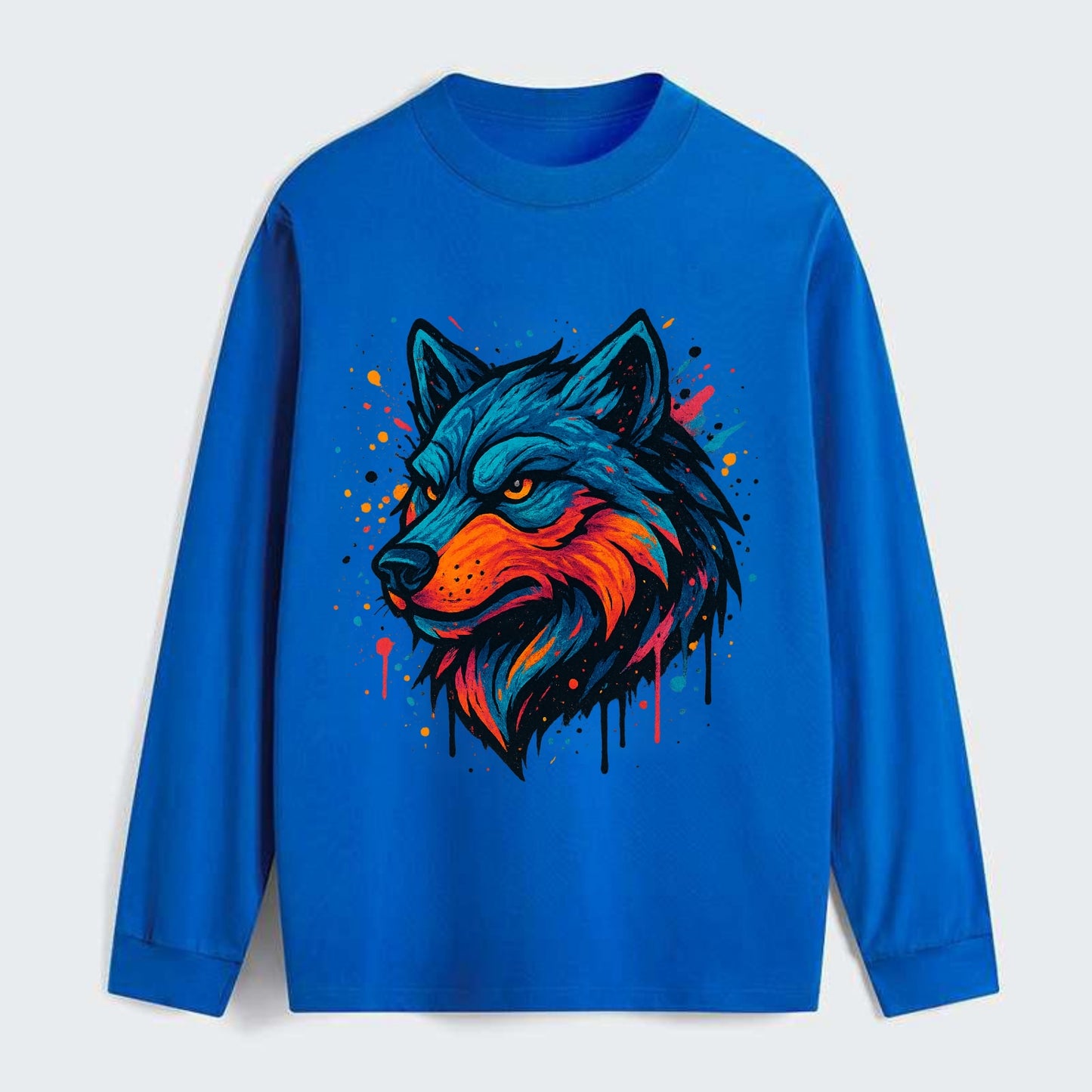 Velvet Wolf Royal - Classic Long Sleeve Shirt - Blue