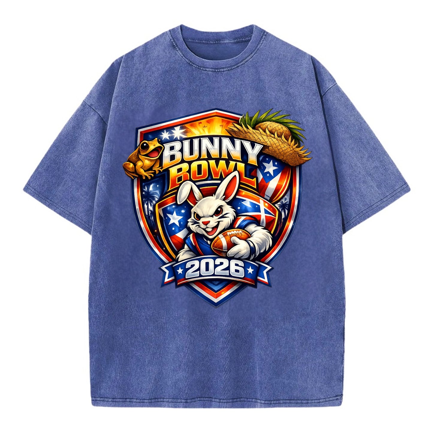 Bunny Bowl 2026 - Vintage T-shirt - Blue