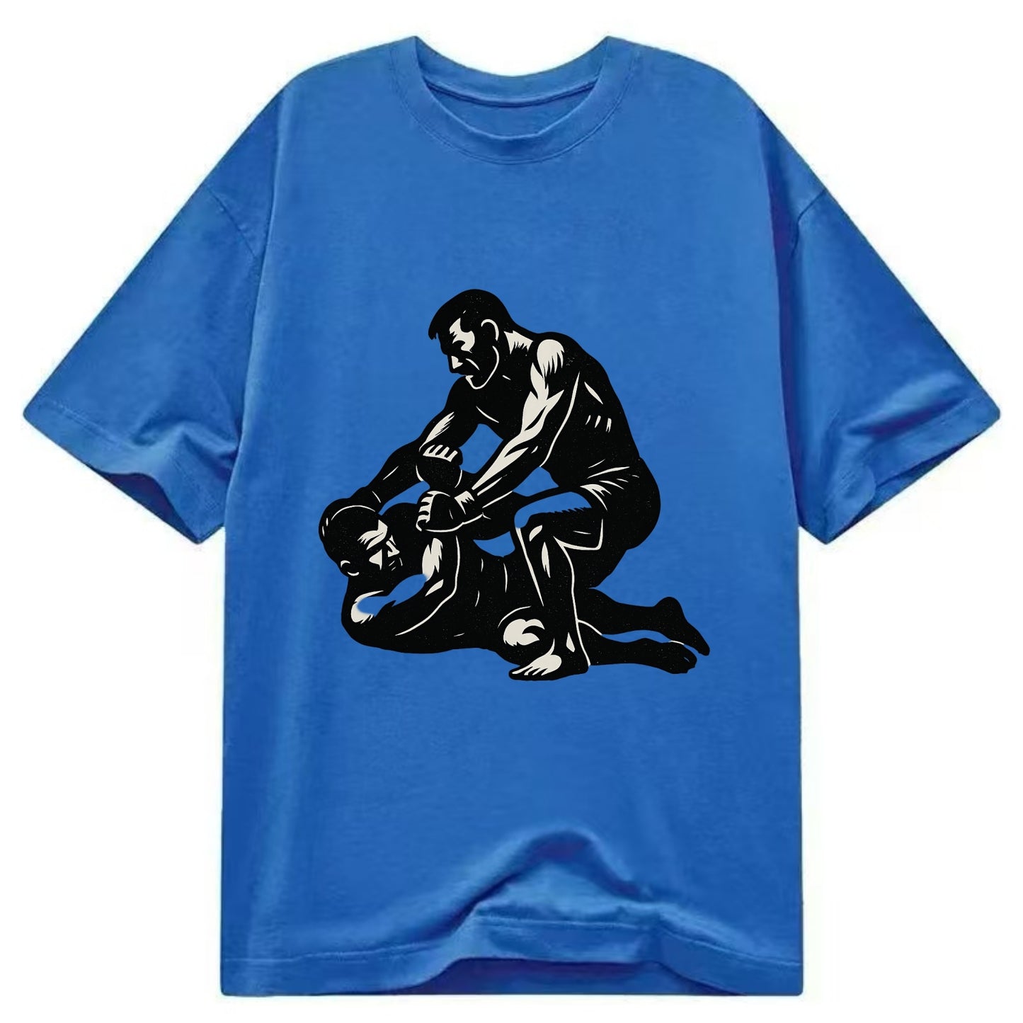 MMA fighter in ground submission hold - Classic T-shirt - Blue