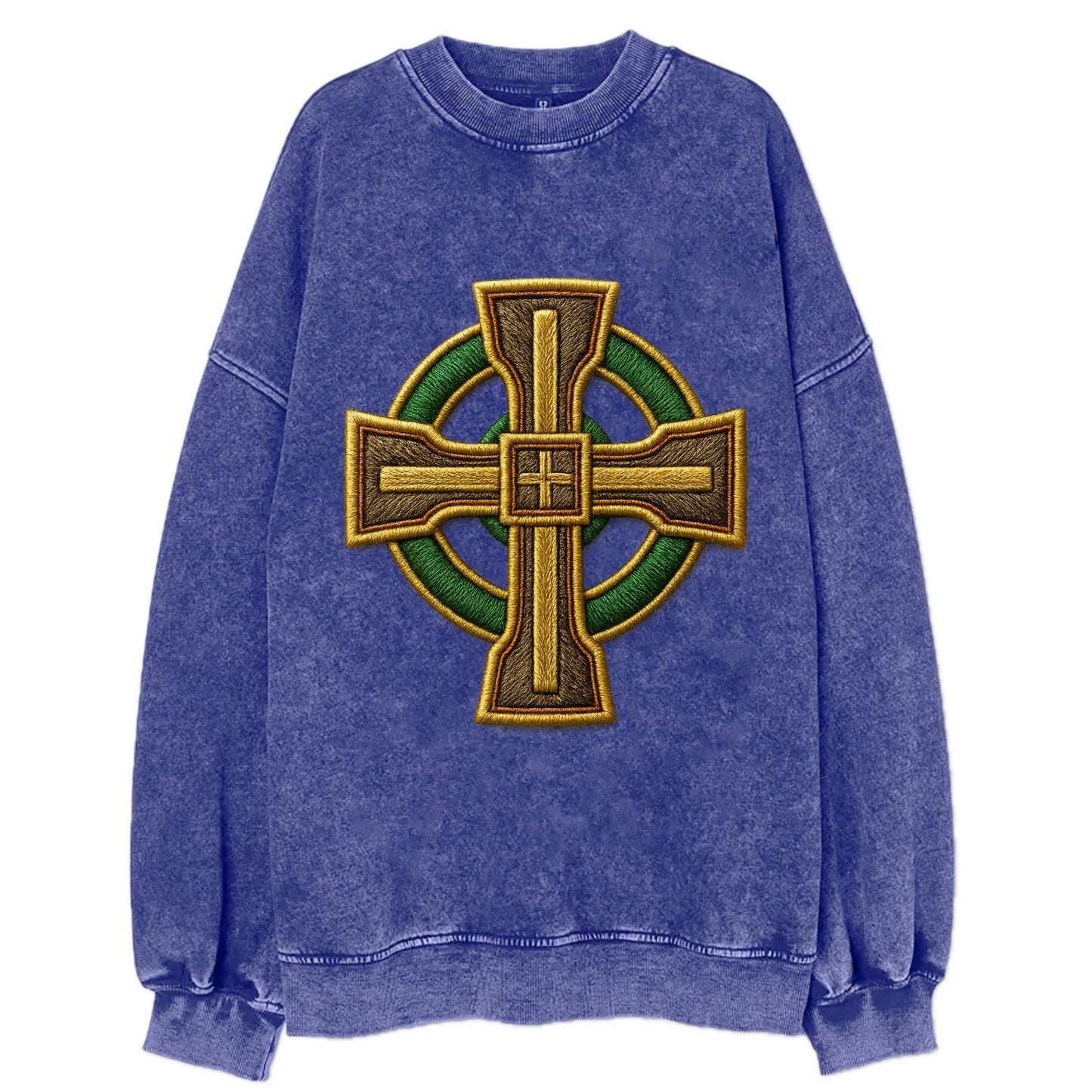 Durrow Cross - Vintage Sweatshirt - Blue