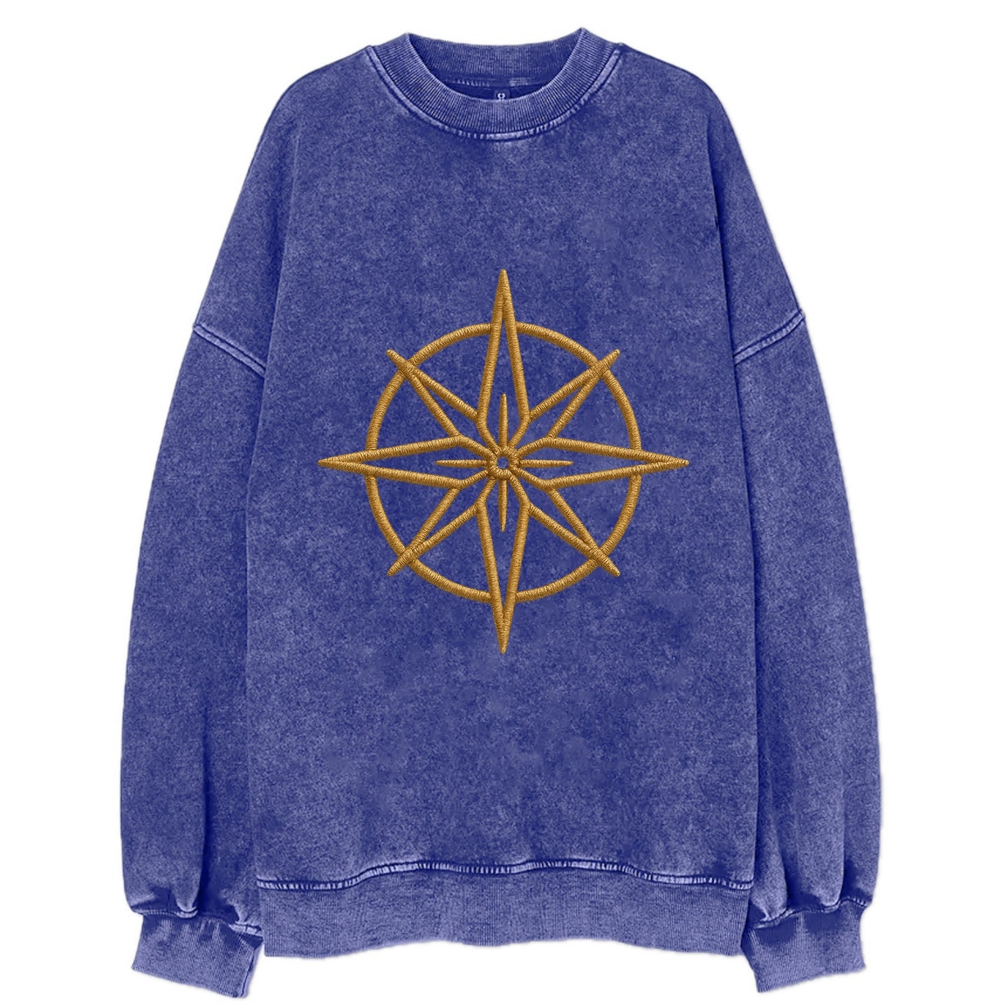 Compass Rose - Vintage Sweatshirt - Blue