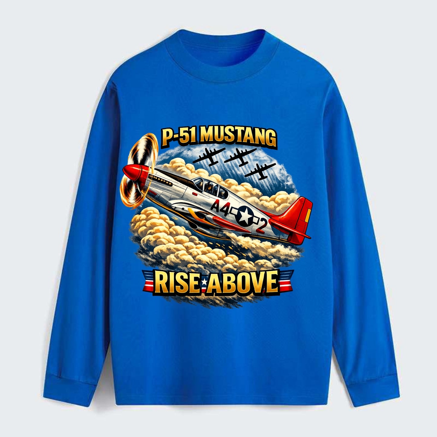 P 51 Mustang Rise Above - Classic Long Sleeve Shirt - Blue