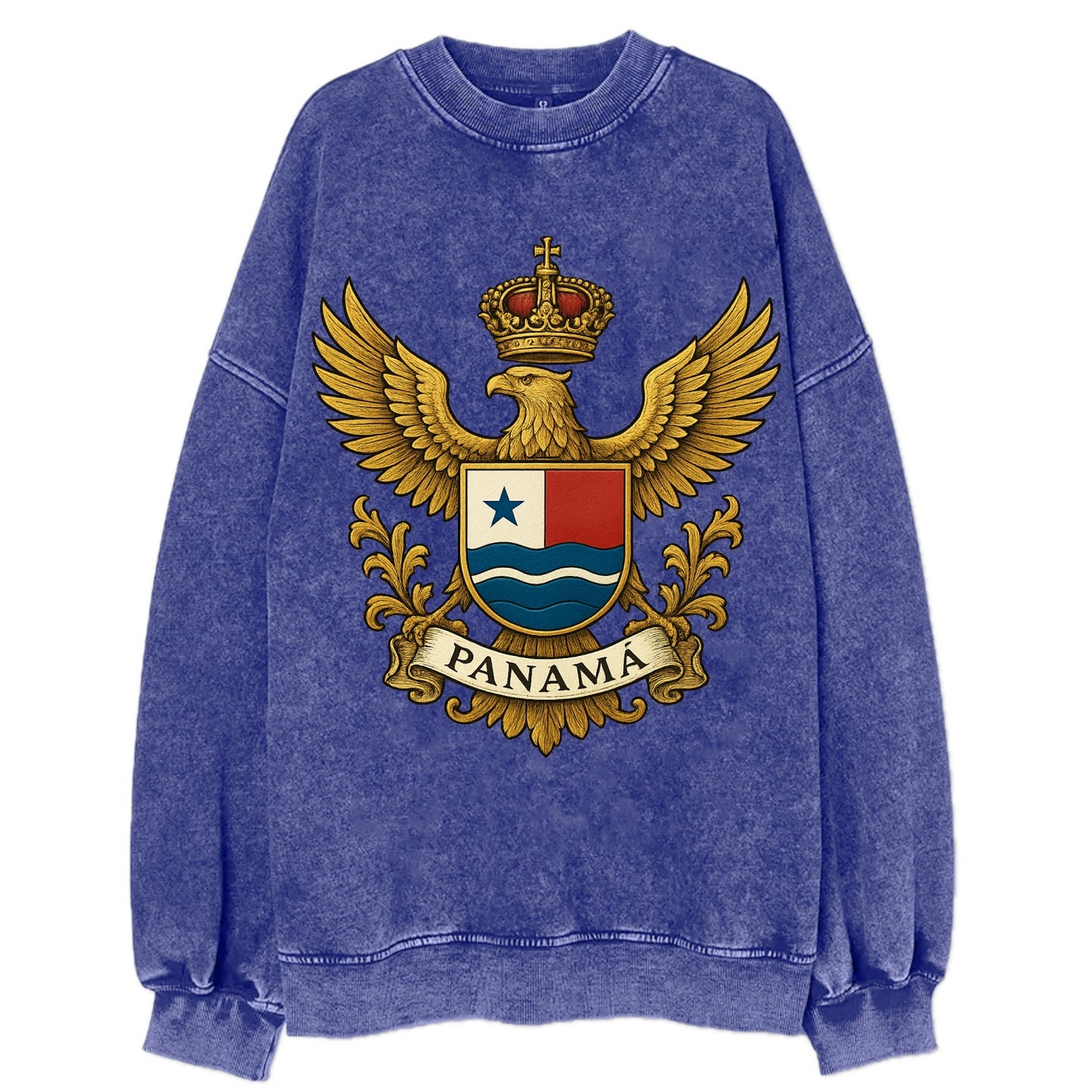 Panama Heritage Badge - Vintage Sweatshirt - Blue