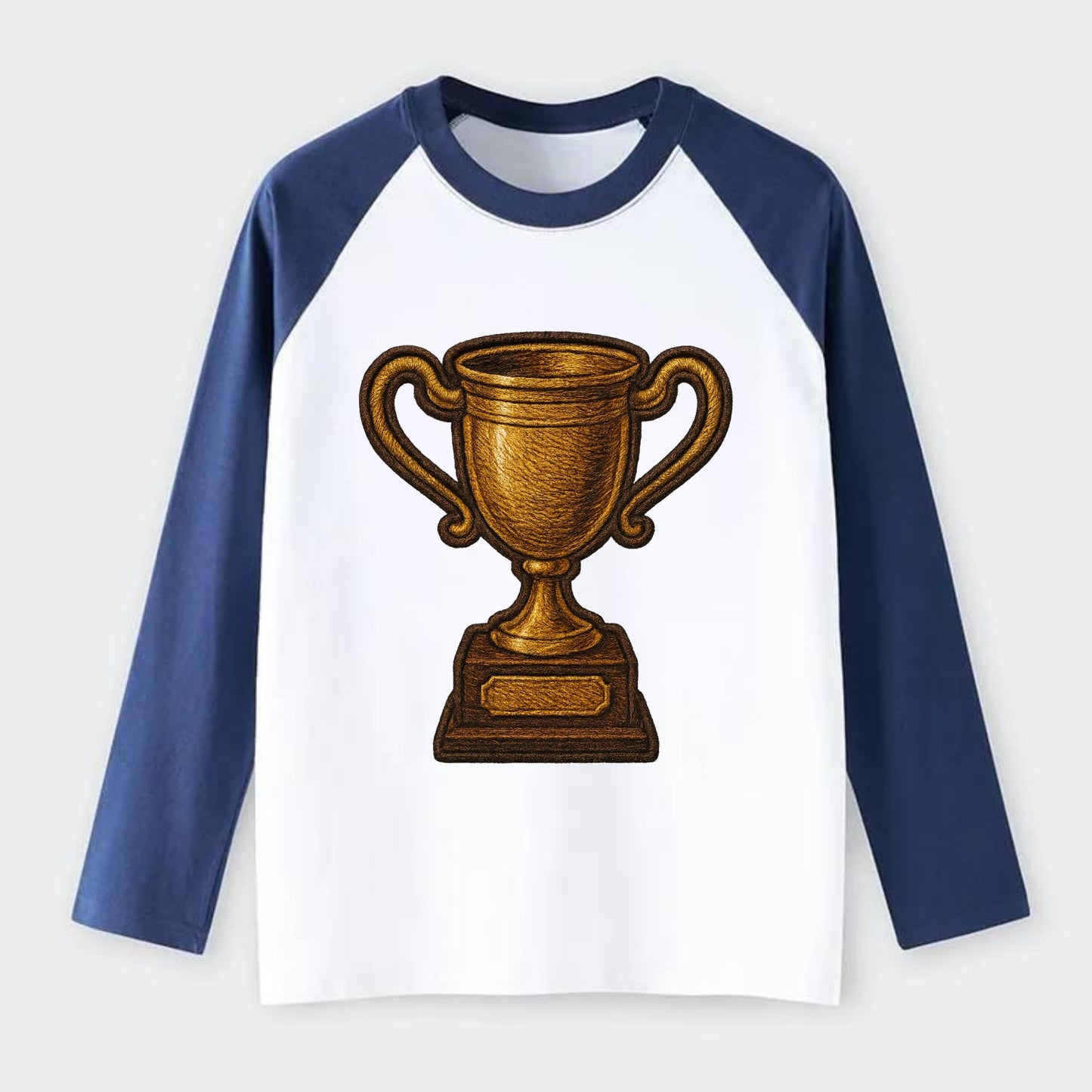 Trophy Cup - Raglan Long Sleeve T-Shirt - Blue