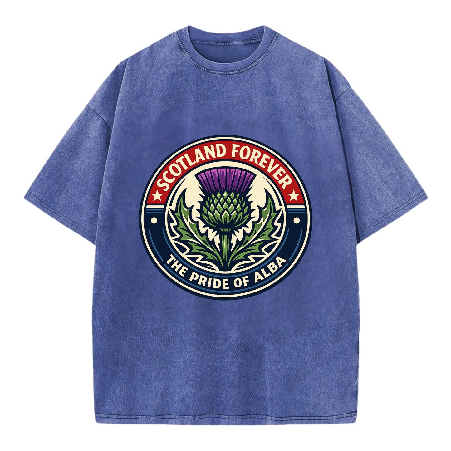 Highland Heritage Emblem - Vintage T-shirt - Blue