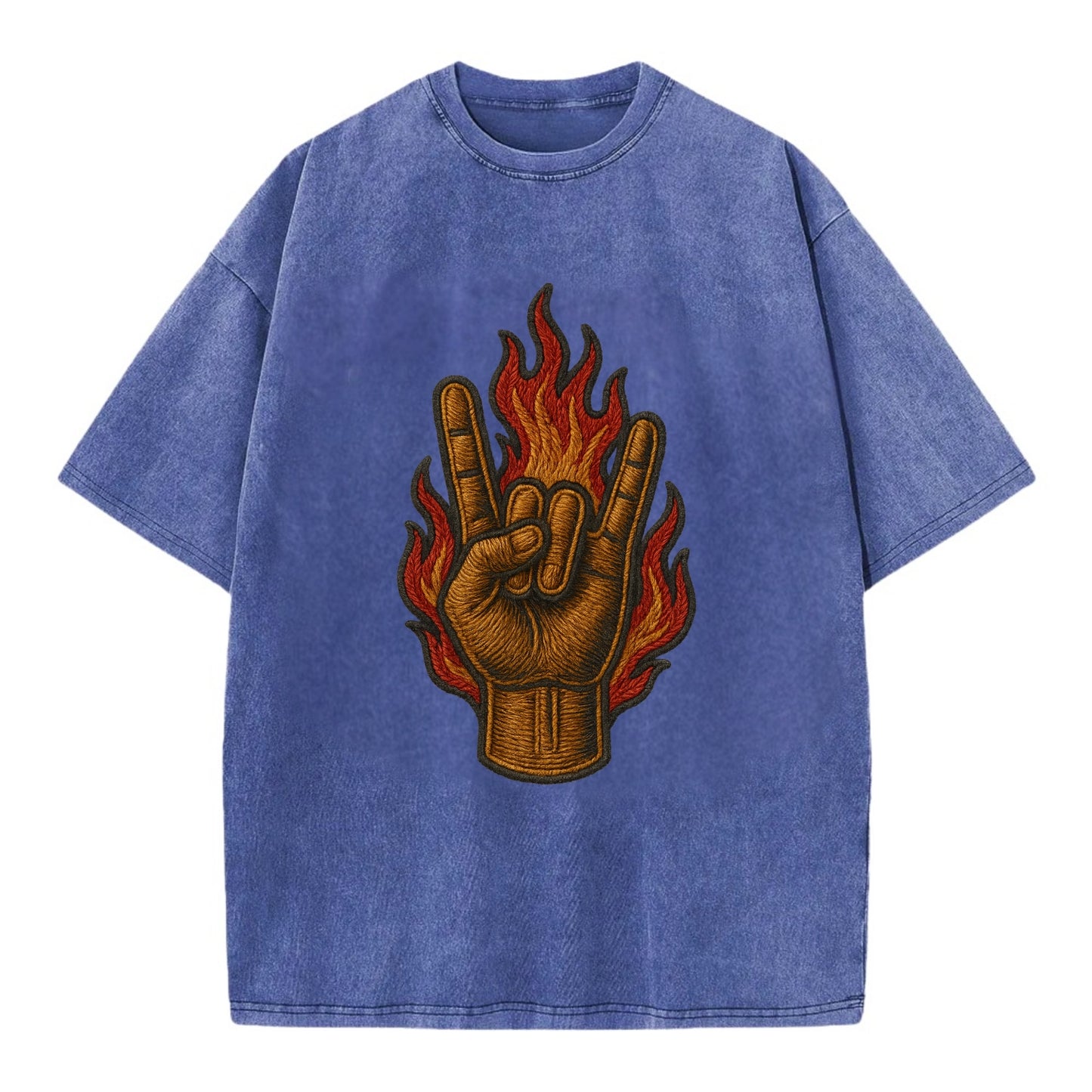 Devil Horns - Vintage T-shirt - Blue