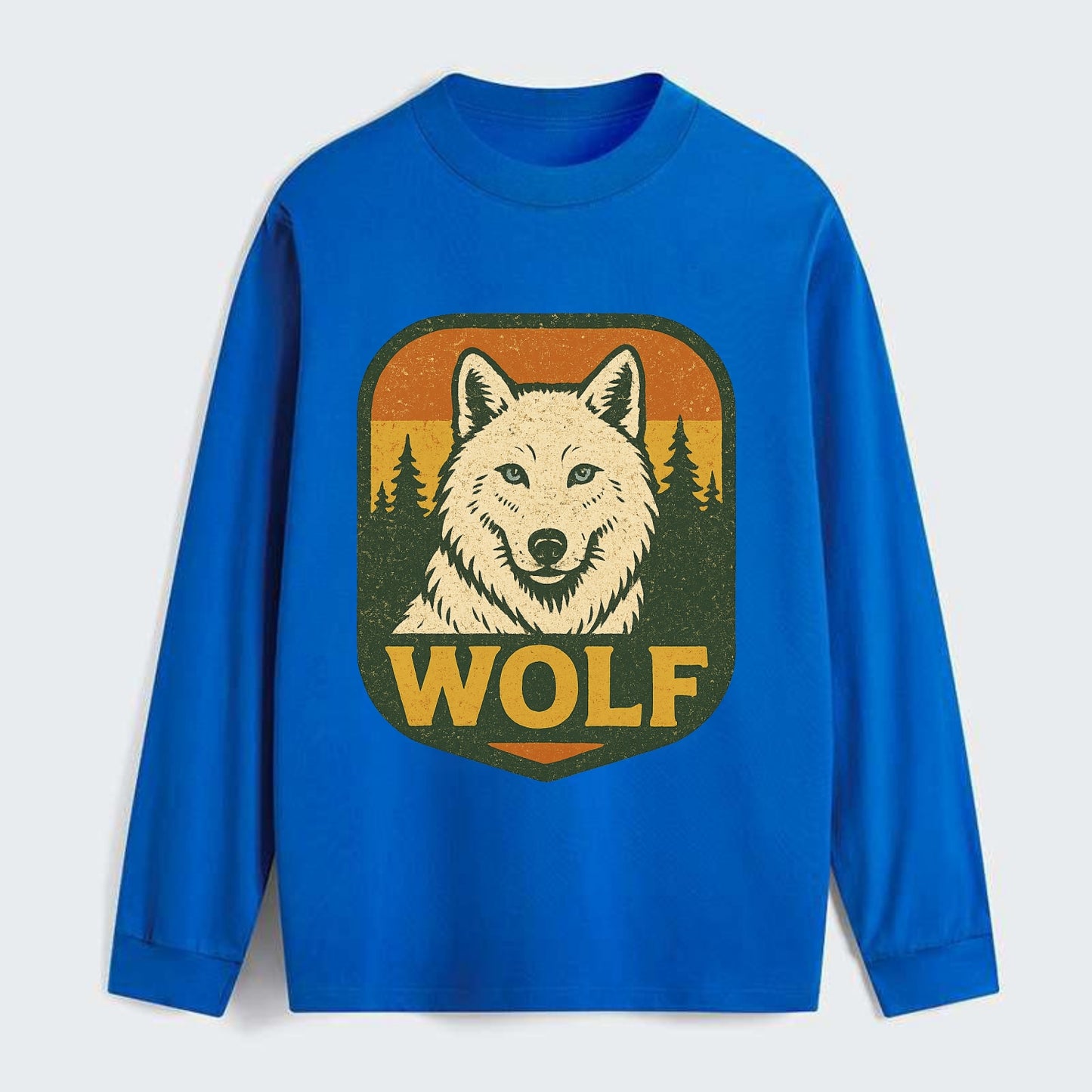Arctic White Wolf - Classic Long Sleeve Shirt - Blue
