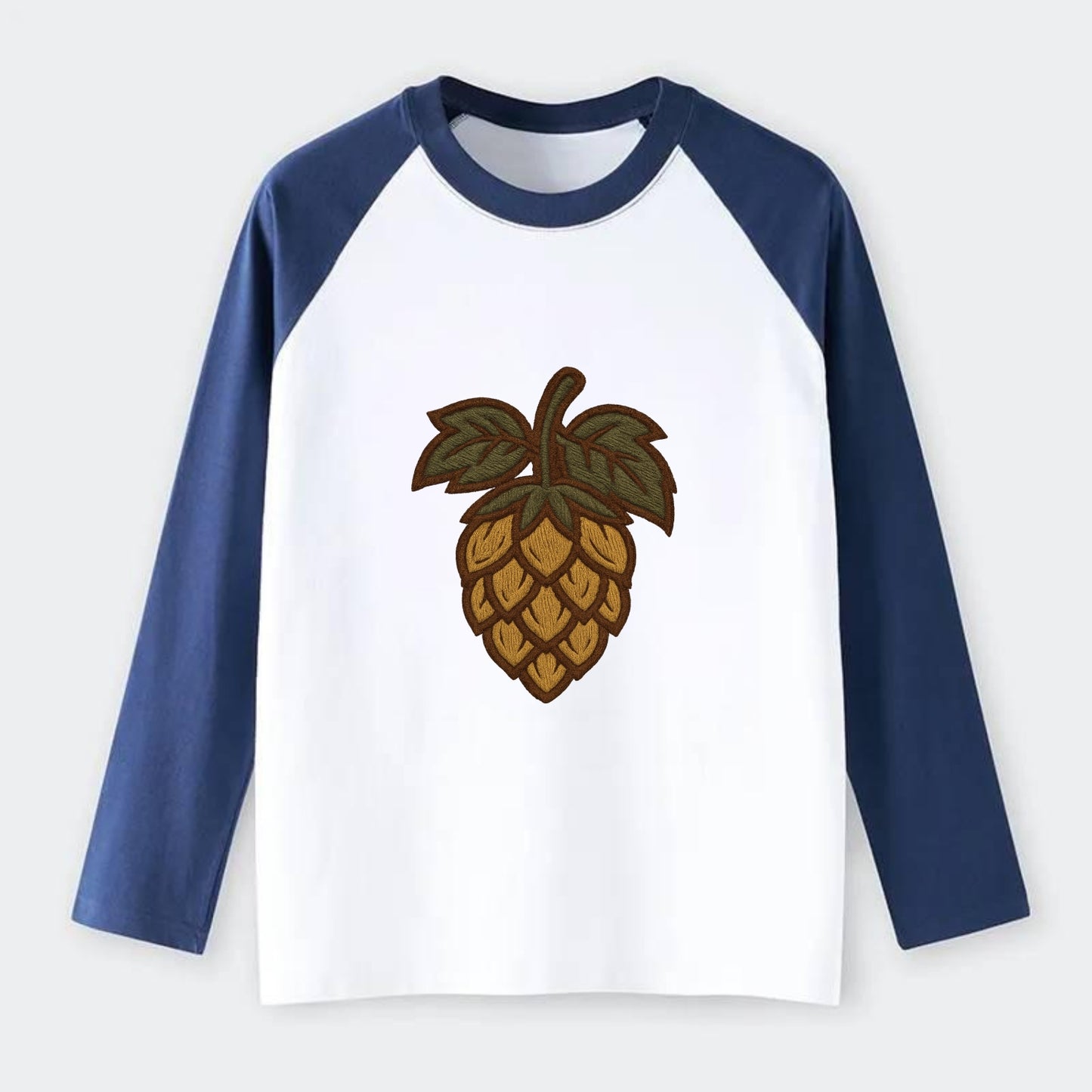 Hop Cone - Raglan Long Sleeve T-Shirt - Blue