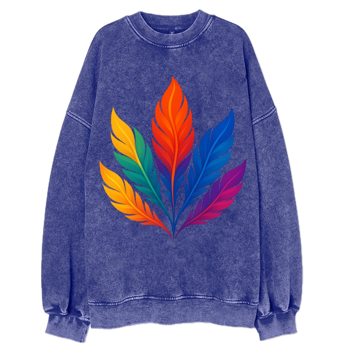 Phoenix Feathers - Each feather a differ - Vintage Sweatshirt - Blue