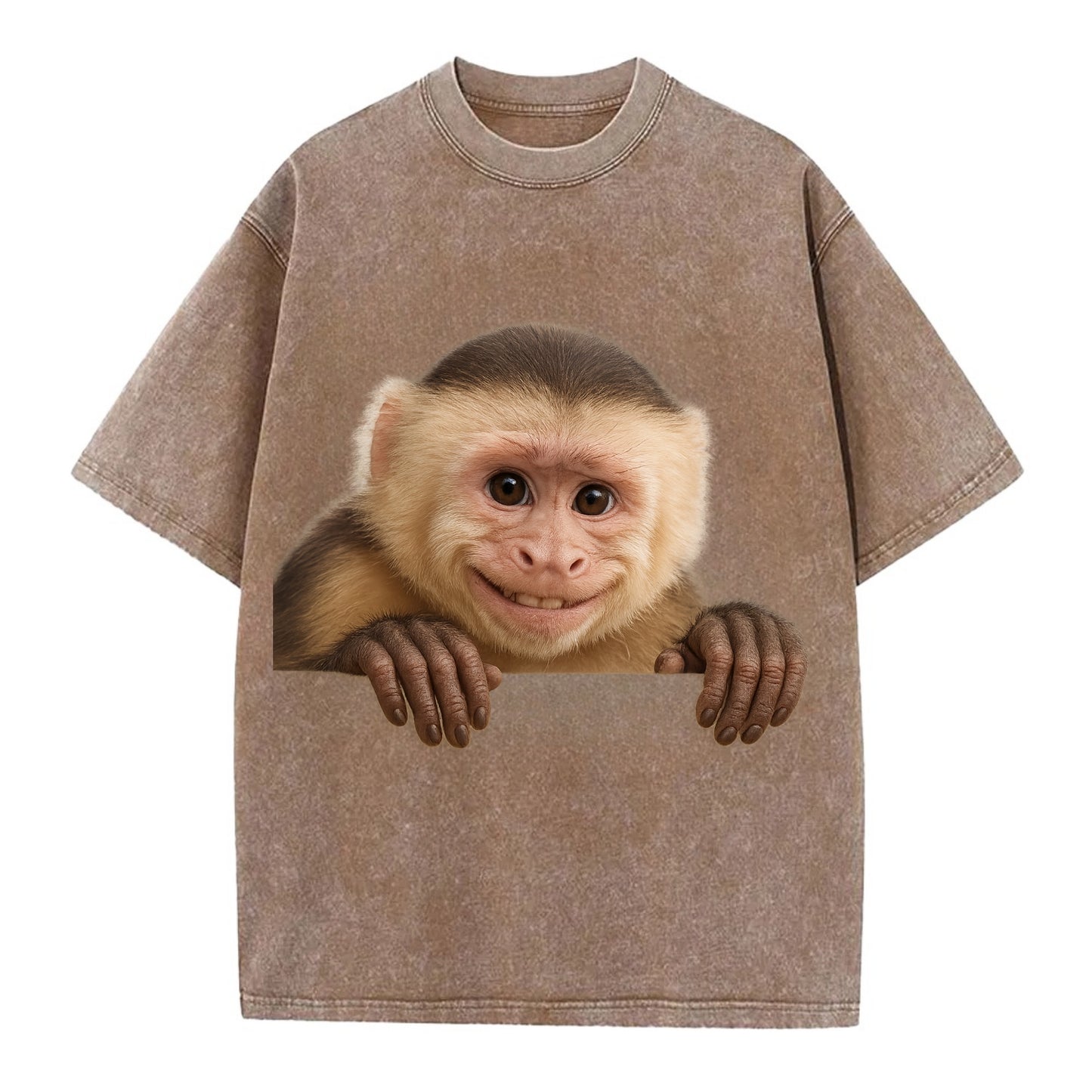 Capuchin Monkey - Vintage T-shirt - Brown