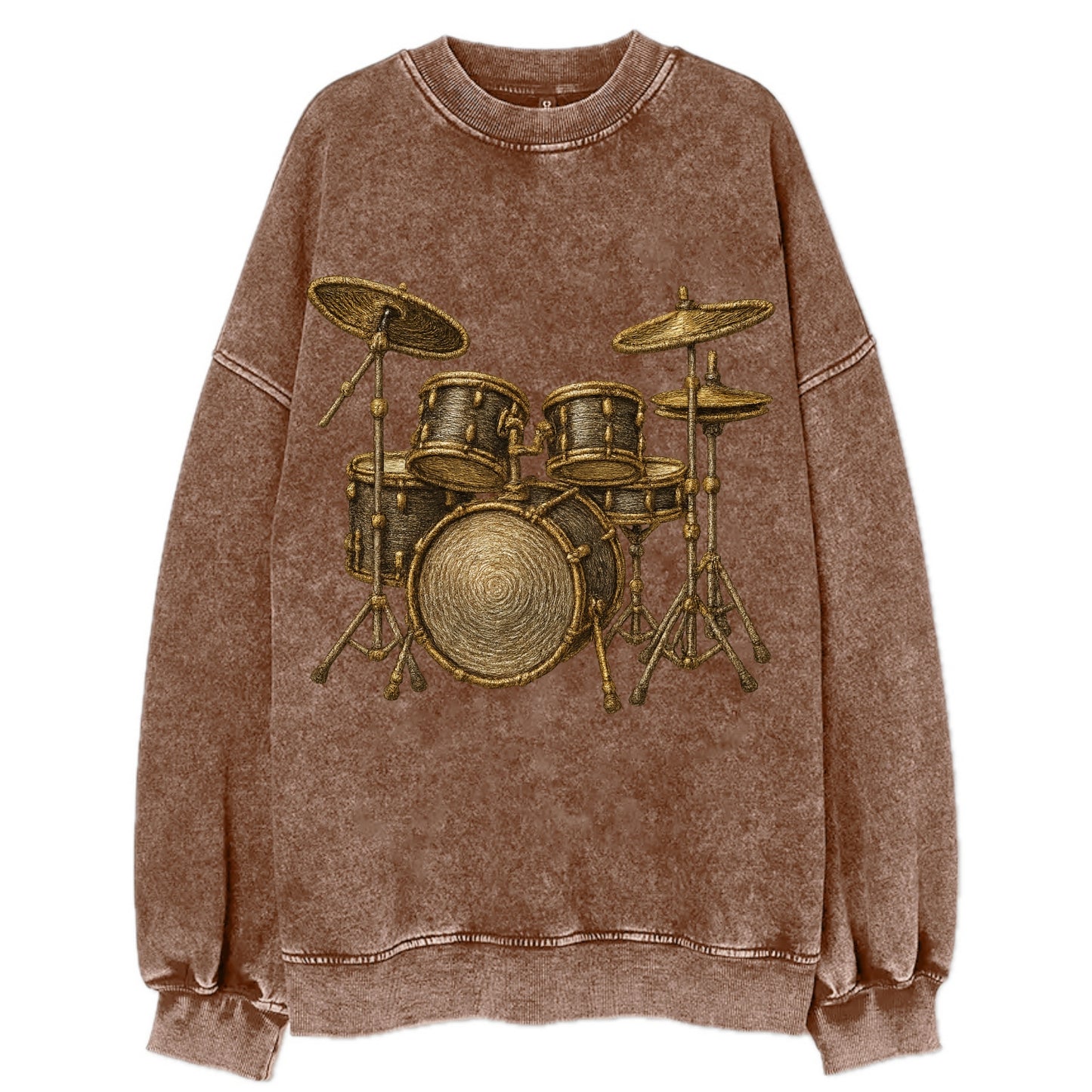 Drum Kit - Vintage Sweatshirt - Brown