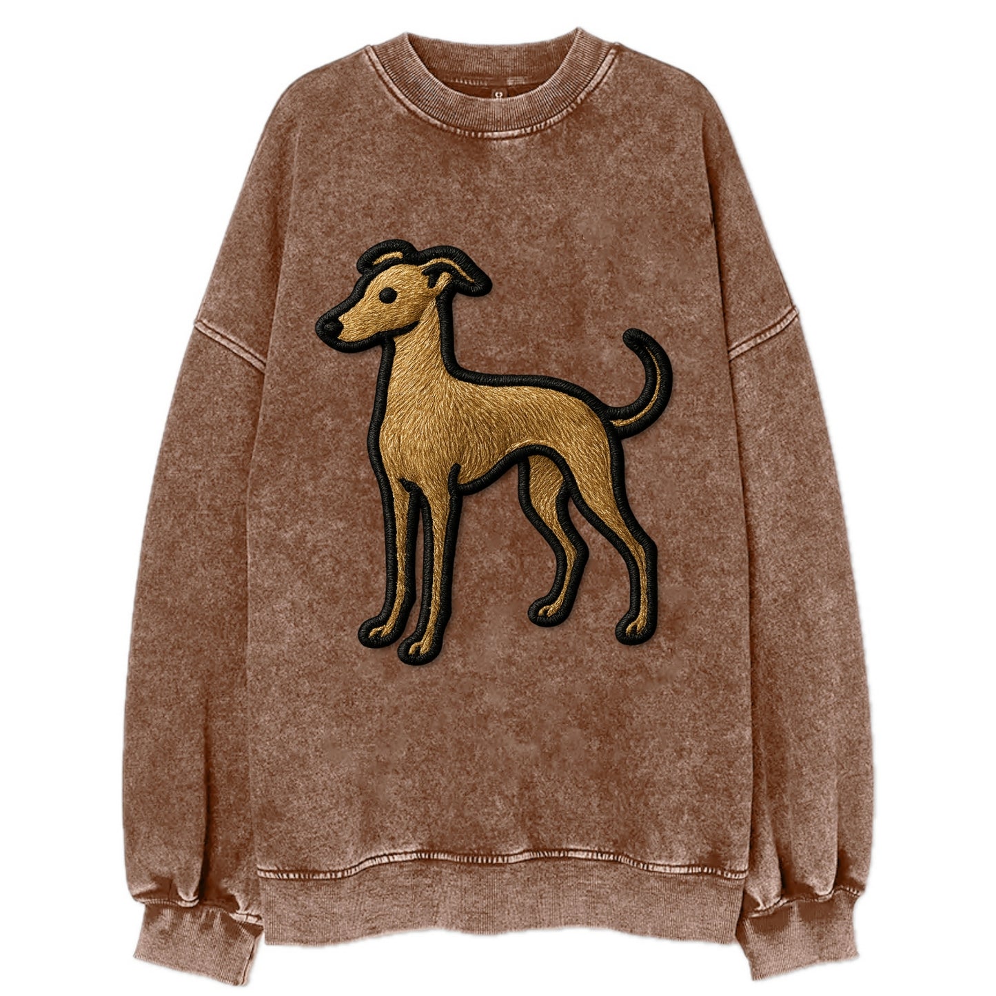 Italian Greyhound - Modern elegant silho - Vintage Sweatshirt - Brown