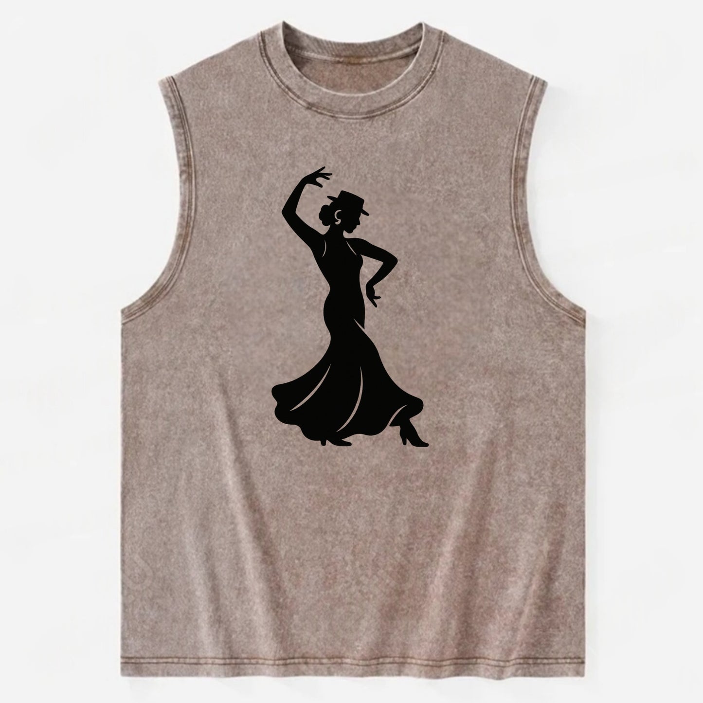Flamenco dancer passionate stance - Vintage Washed Tank - Brown