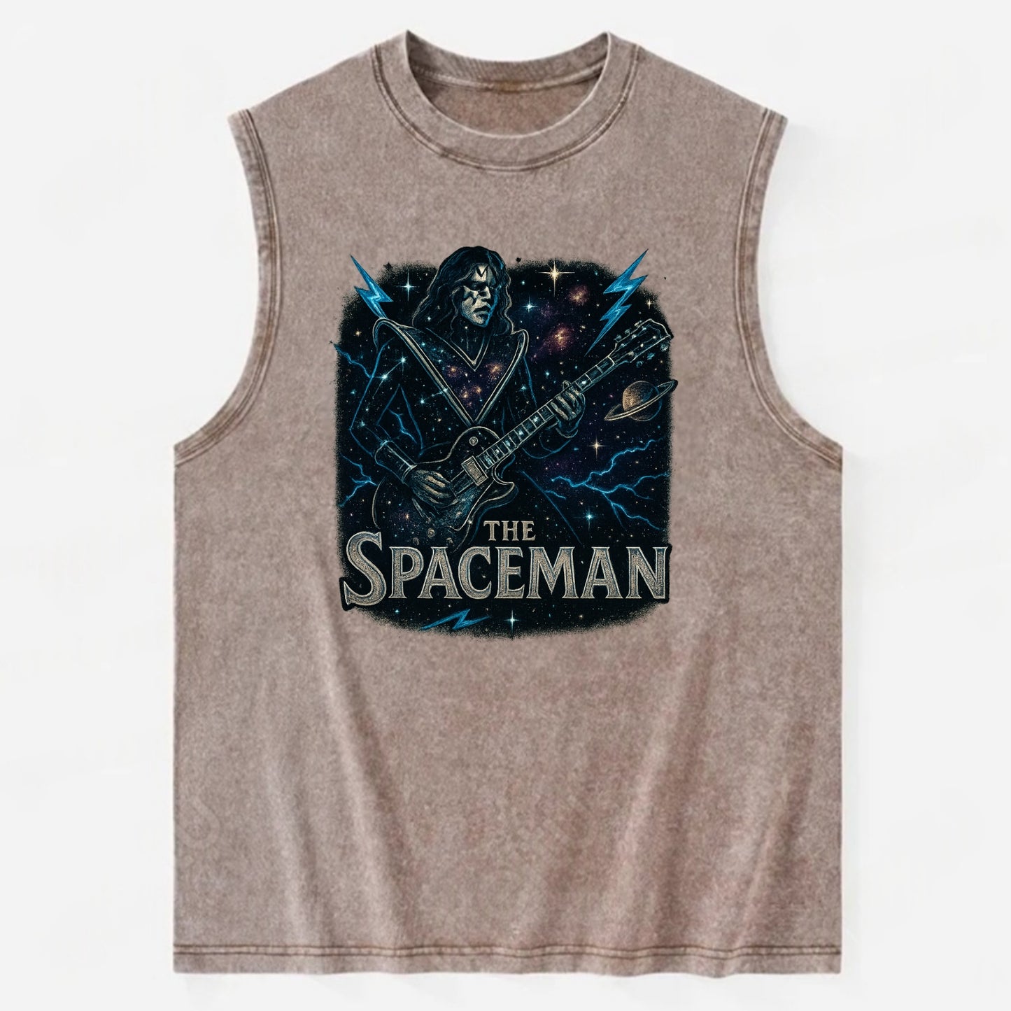 Spaceman Constellation - Vintage Washed Tank - Brown