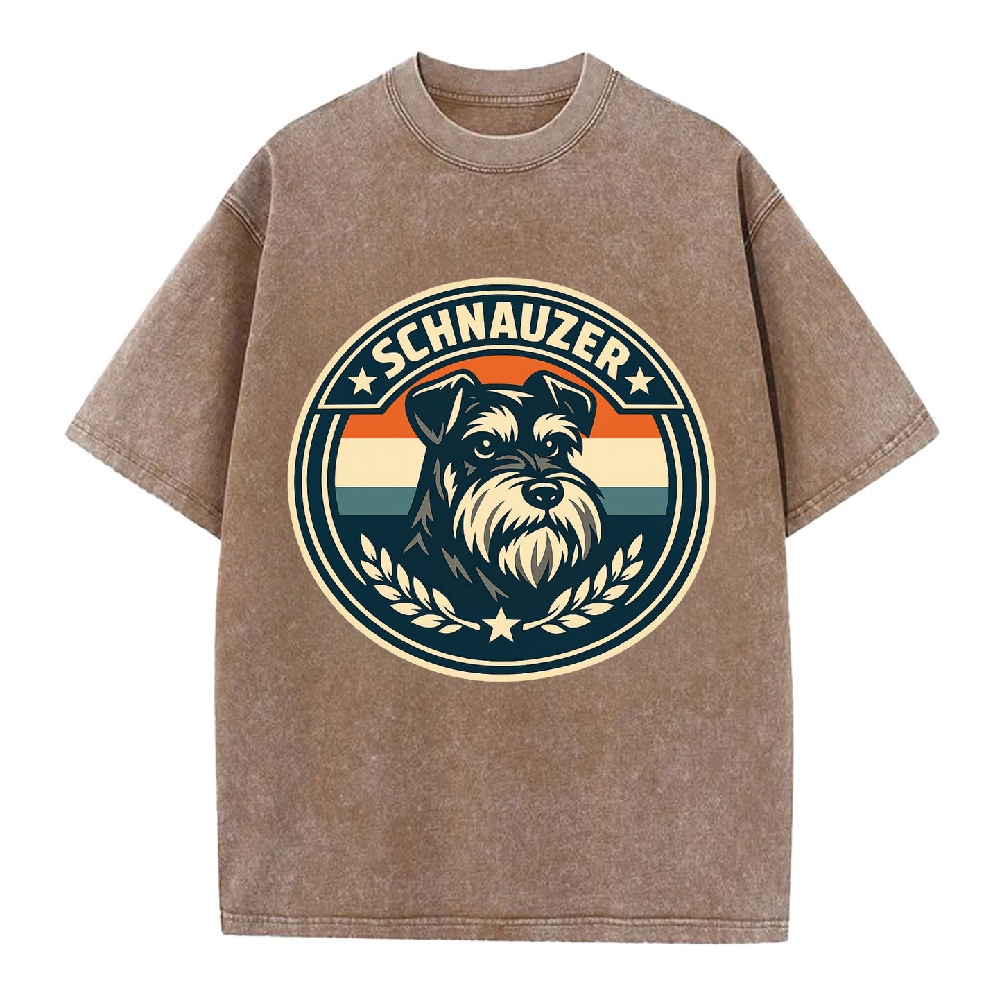 Noble Schnauzer Emblem - Vintage T-shirt - Brown