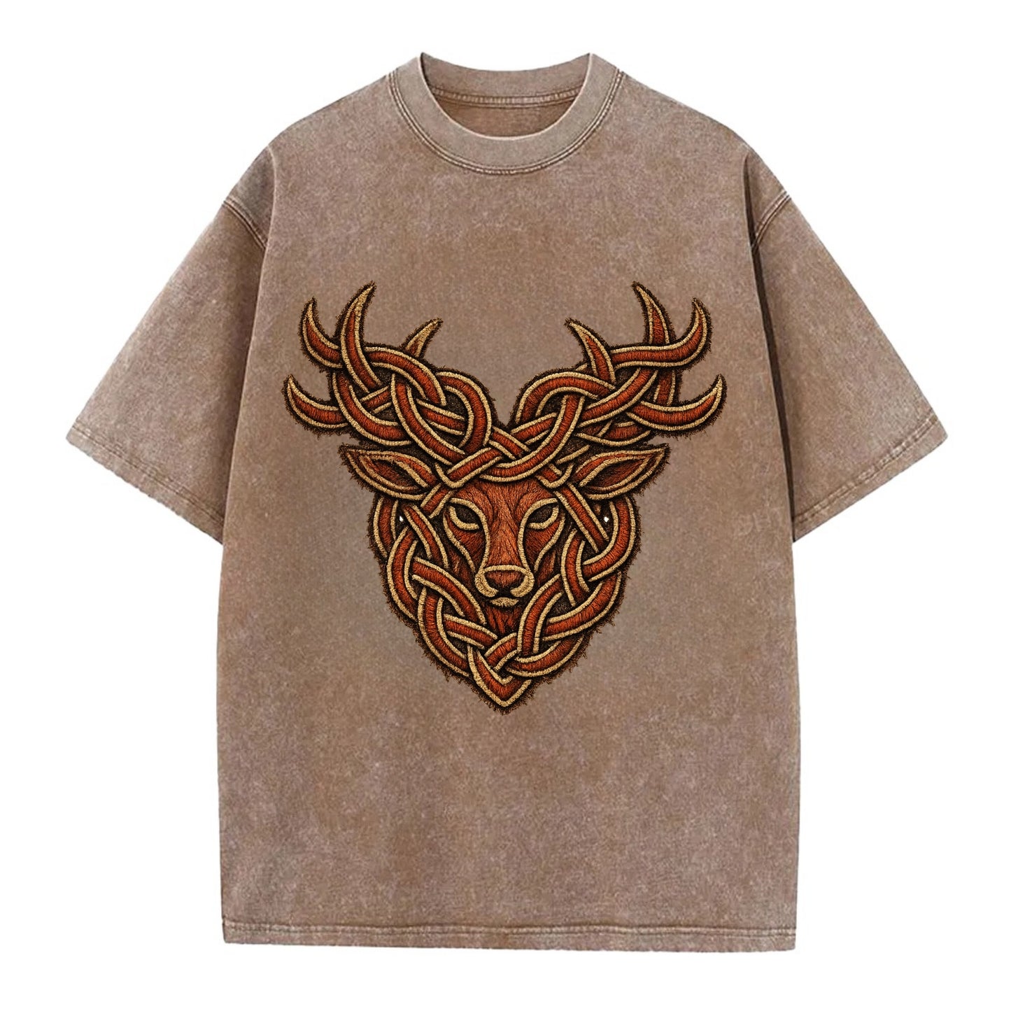 Stag Knot - Vintage T-shirt - Brown