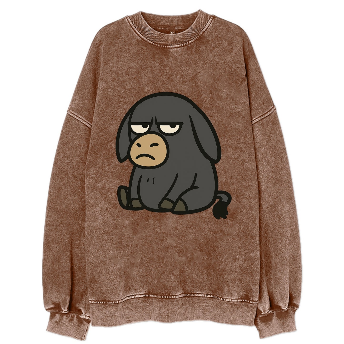 The Donky Judging Silently - Vintage Sweatshirt - Brown