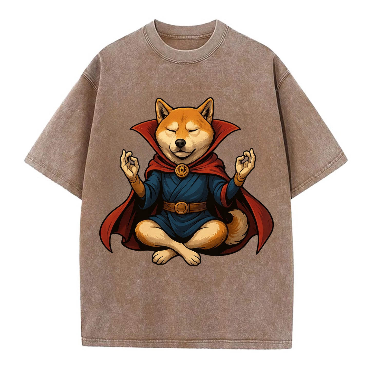 Shiba Inu Doctor Strange - Vintage T-shirt - Brown