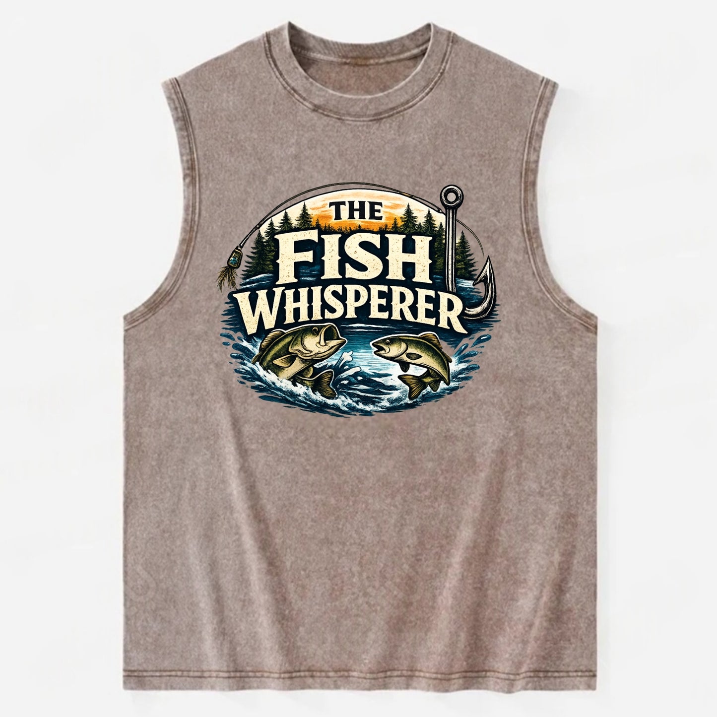 The Fish Whisperer - Vintage Washed Tank - Brown