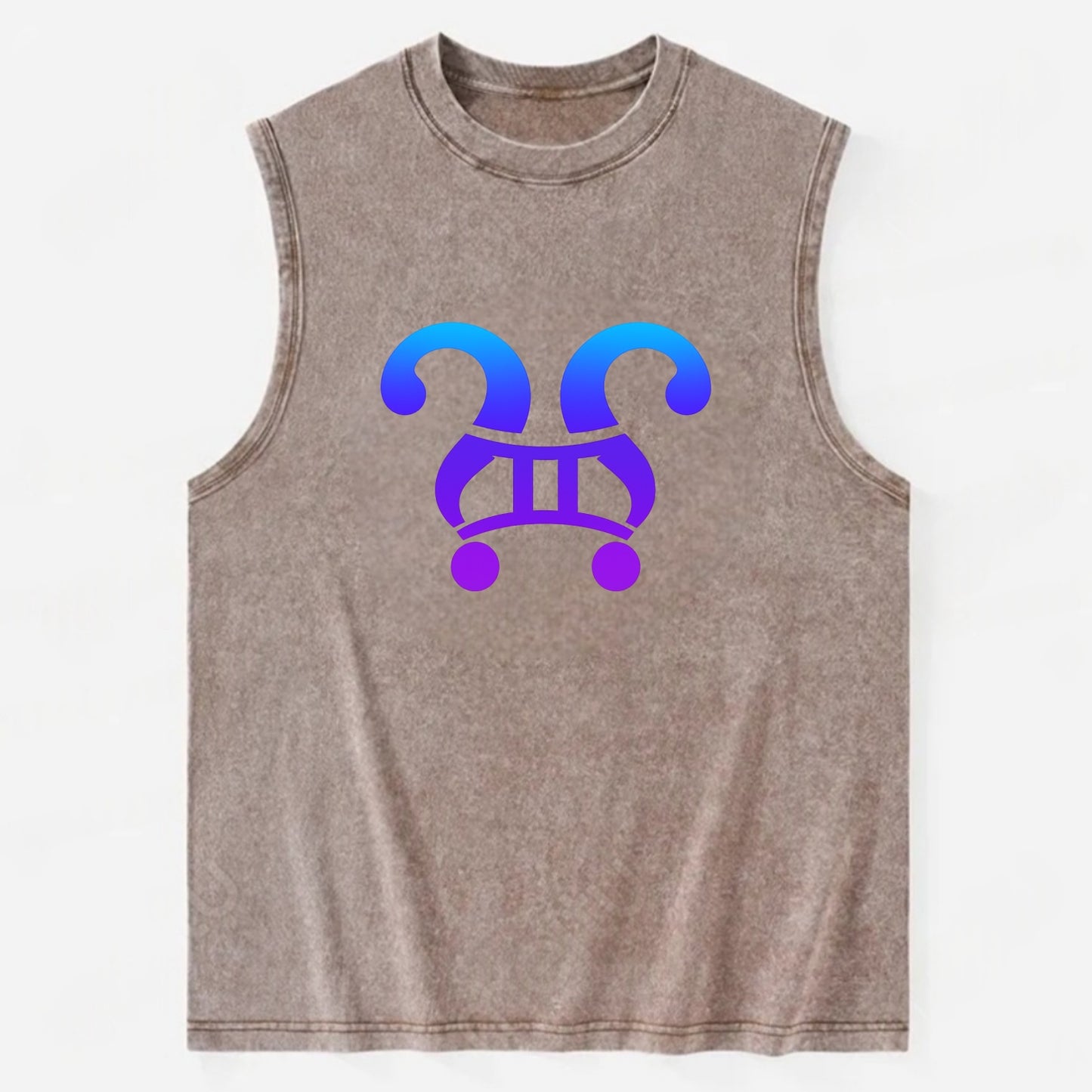 CURIOUS TWINS | Twin question marks | Endless curiosity | Seeking answers | - Vintage Washed Tank - Brown