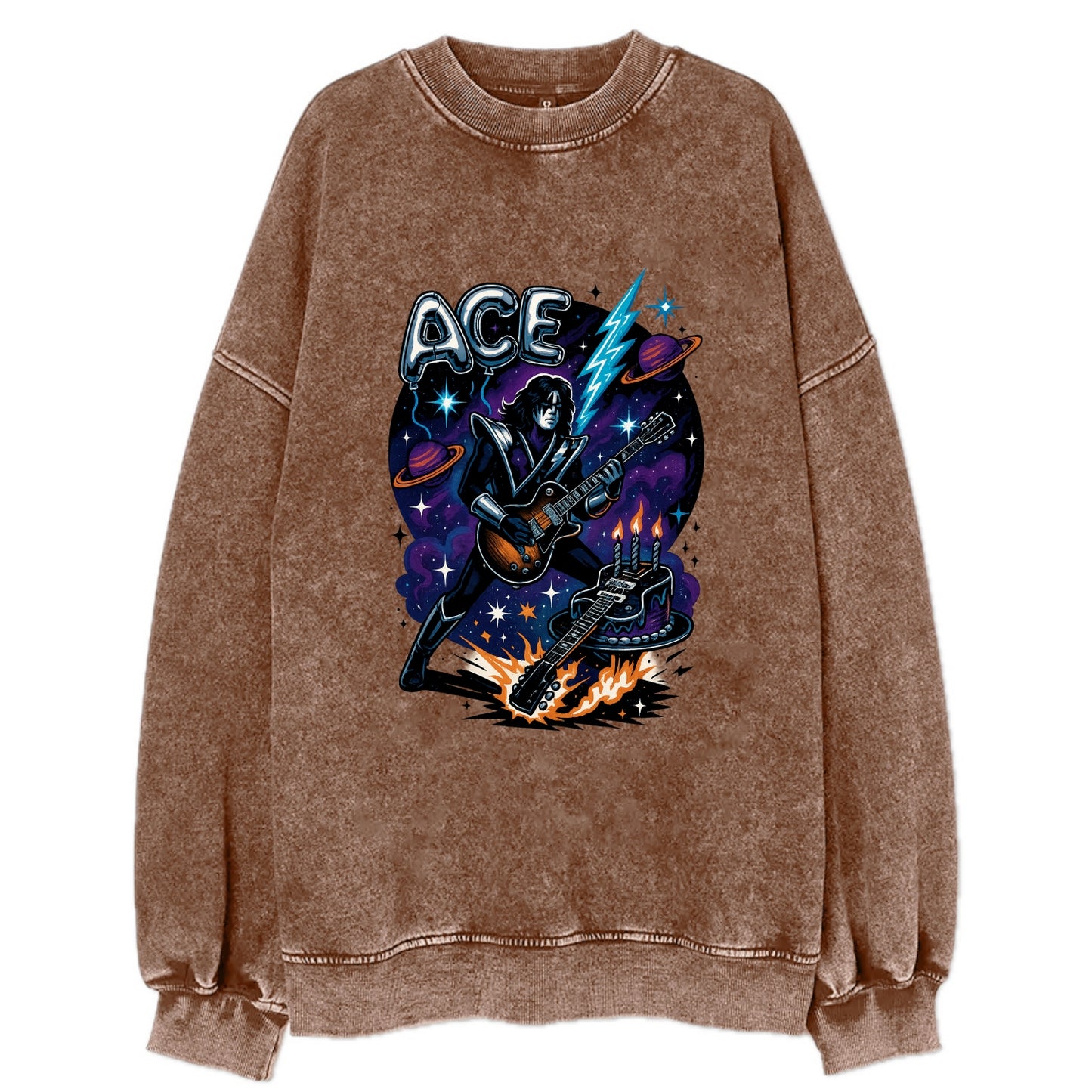Ace Birthday Celebration - Vintage Sweatshirt - Brown