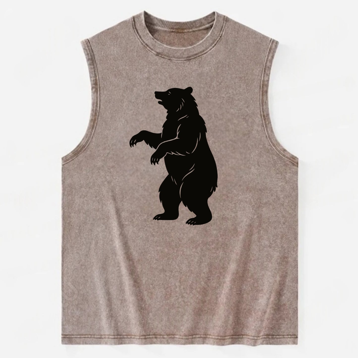 Bear standing on hind legs - Vintage Washed Tank - Brown