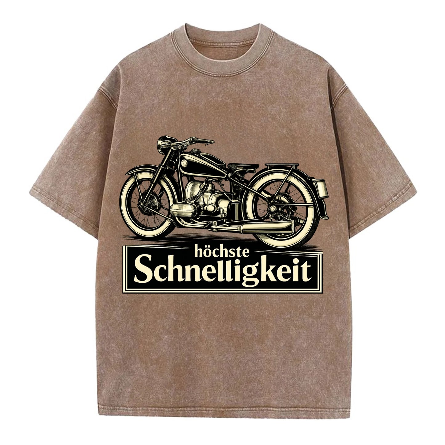 German Speed Motorcycle - Vintage T-shirt - Brown