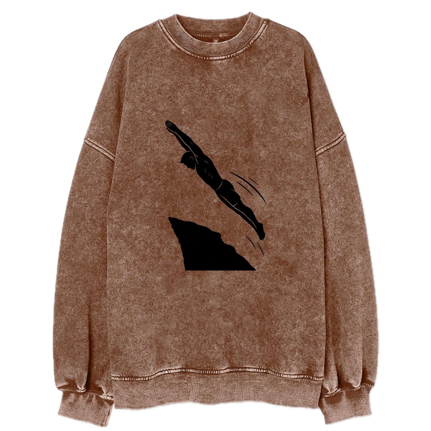 Cliff diver perfect form - Vintage Sweatshirt - Brown