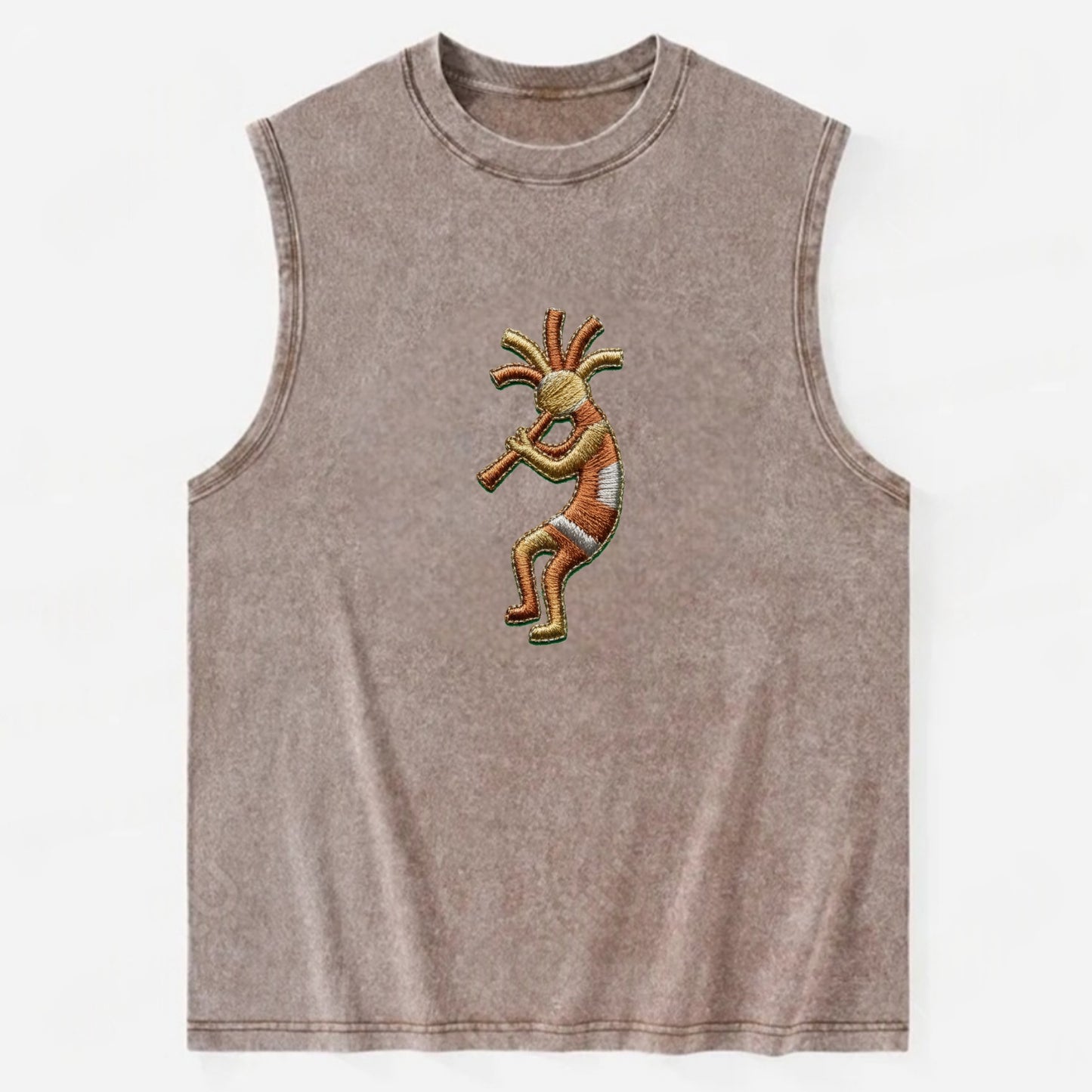 Kokopelli - Vintage Washed Tank - Brown