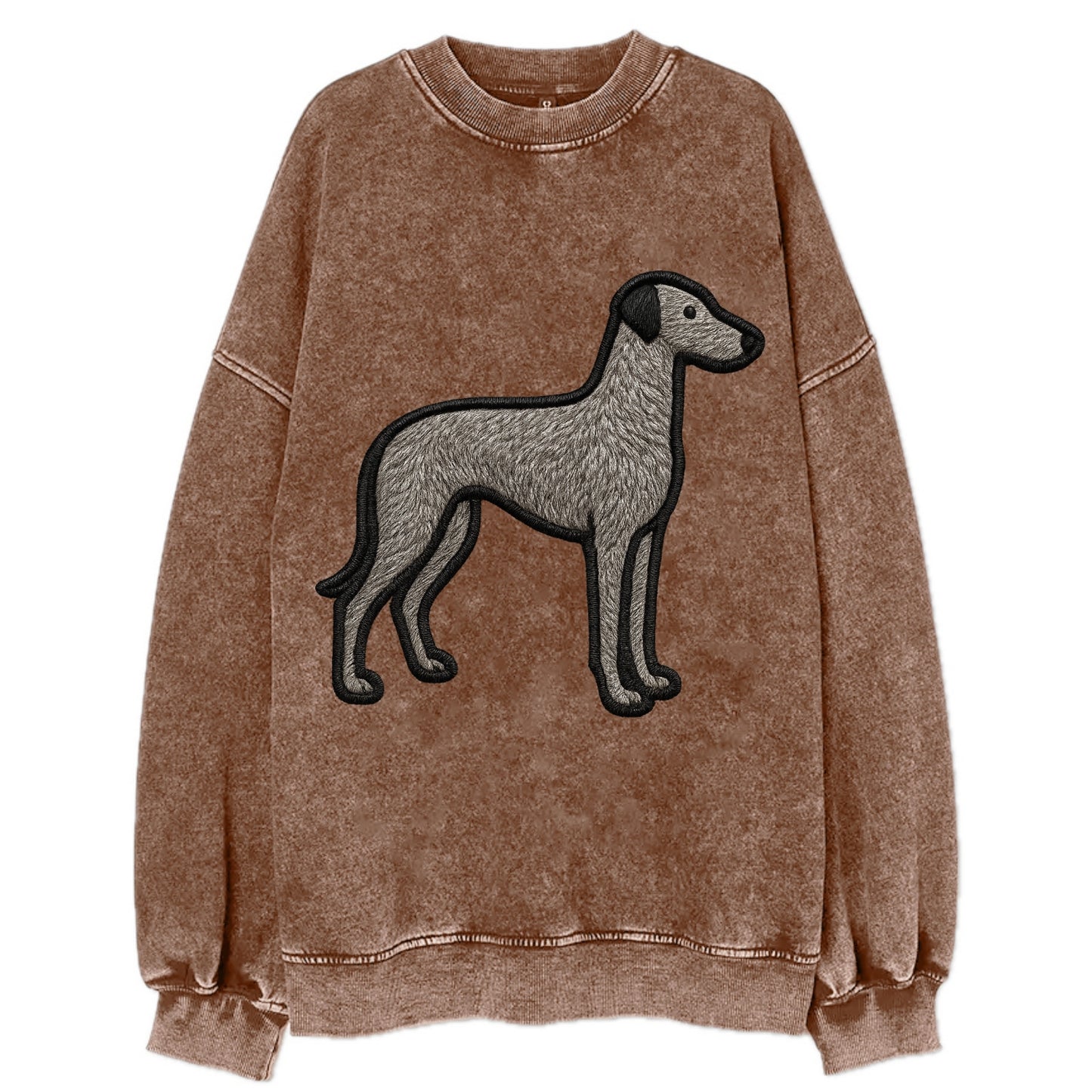 Scottish Deerhound - Trendy hound silhou - Vintage Sweatshirt - Brown
