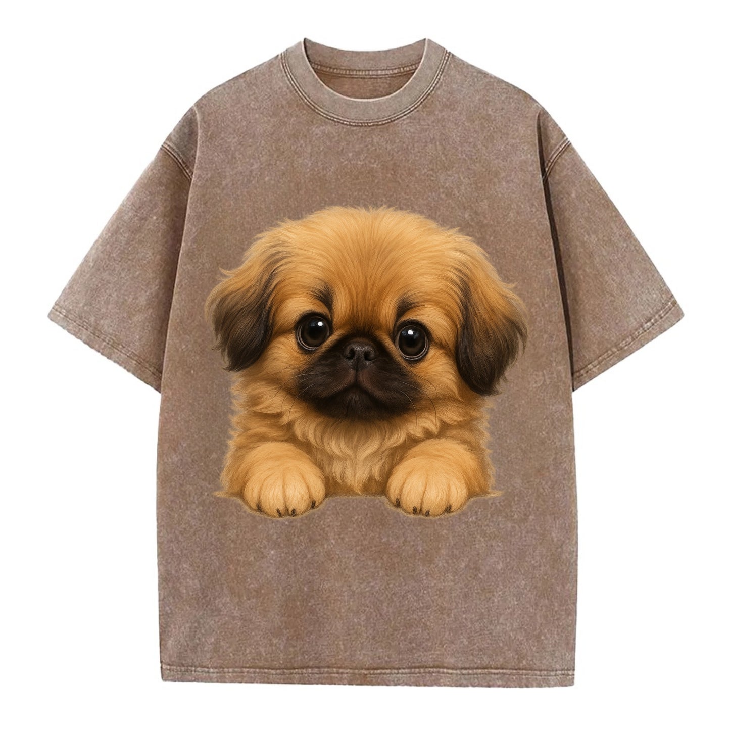 Pekingese - Vintage T-shirt - Brown