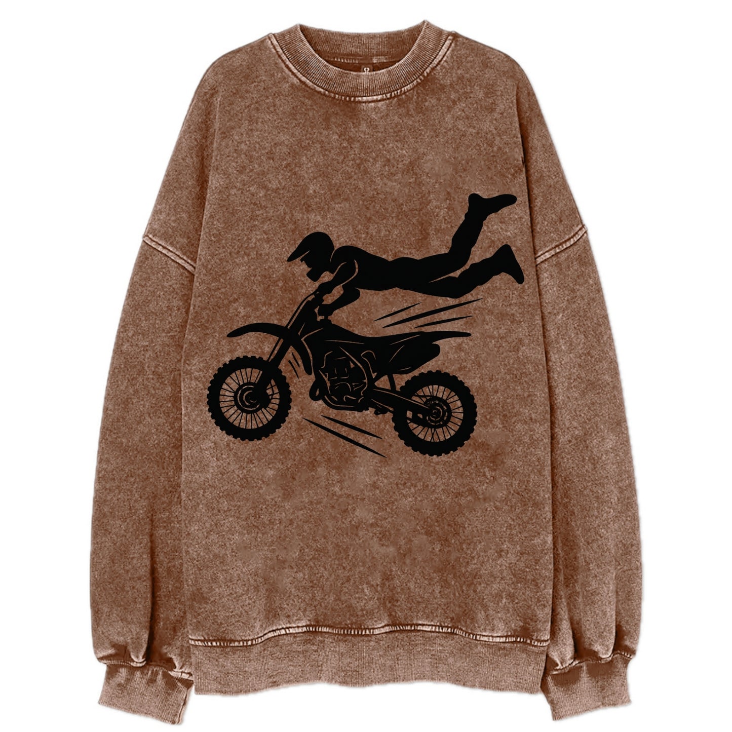 Motocross rider airborne trick - Vintage Sweatshirt - Brown