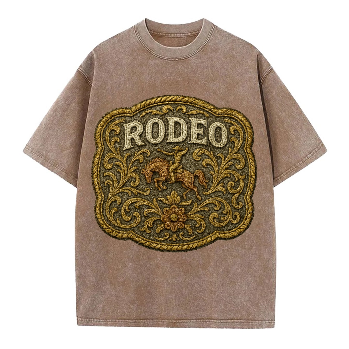 Rodeo Buckle - Vintage T-shirt - Brown