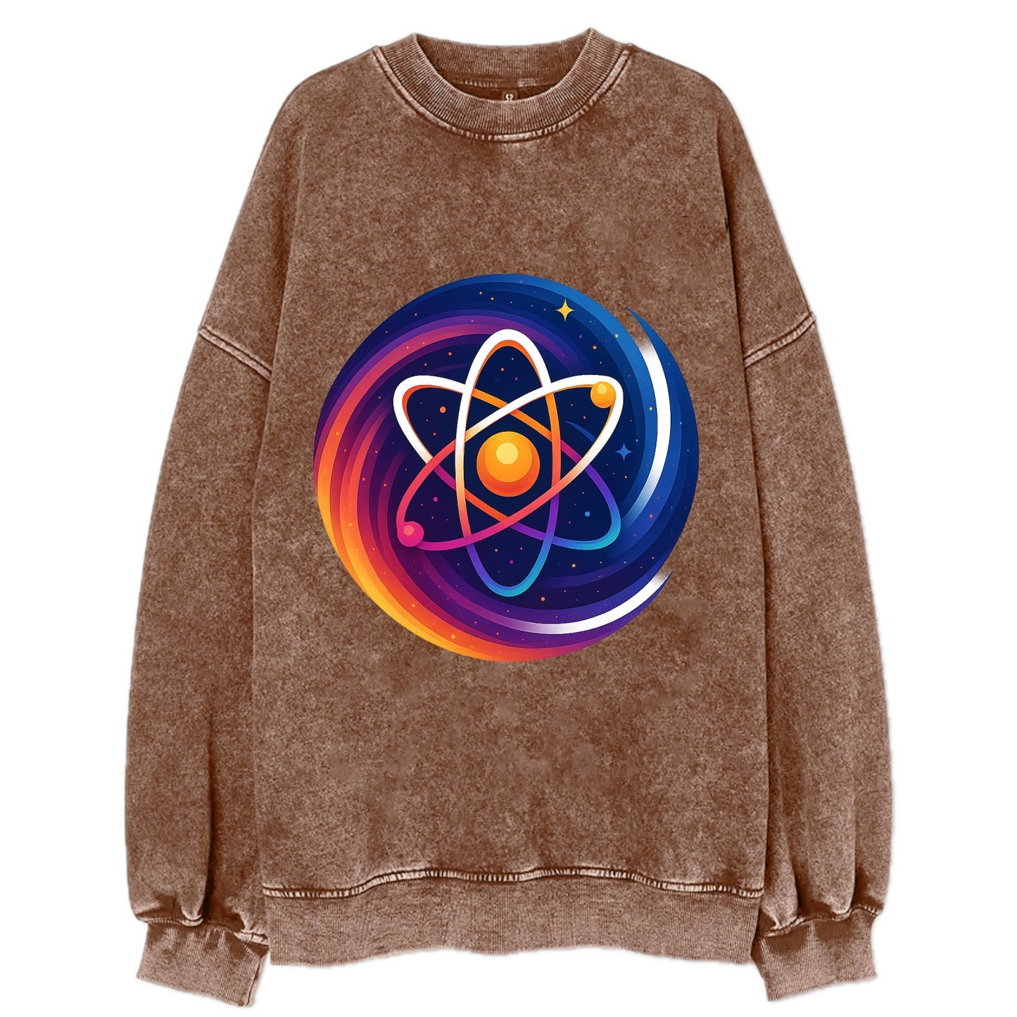 Micro Macro - Atom structure expanding i - Vintage Sweatshirt - Brown