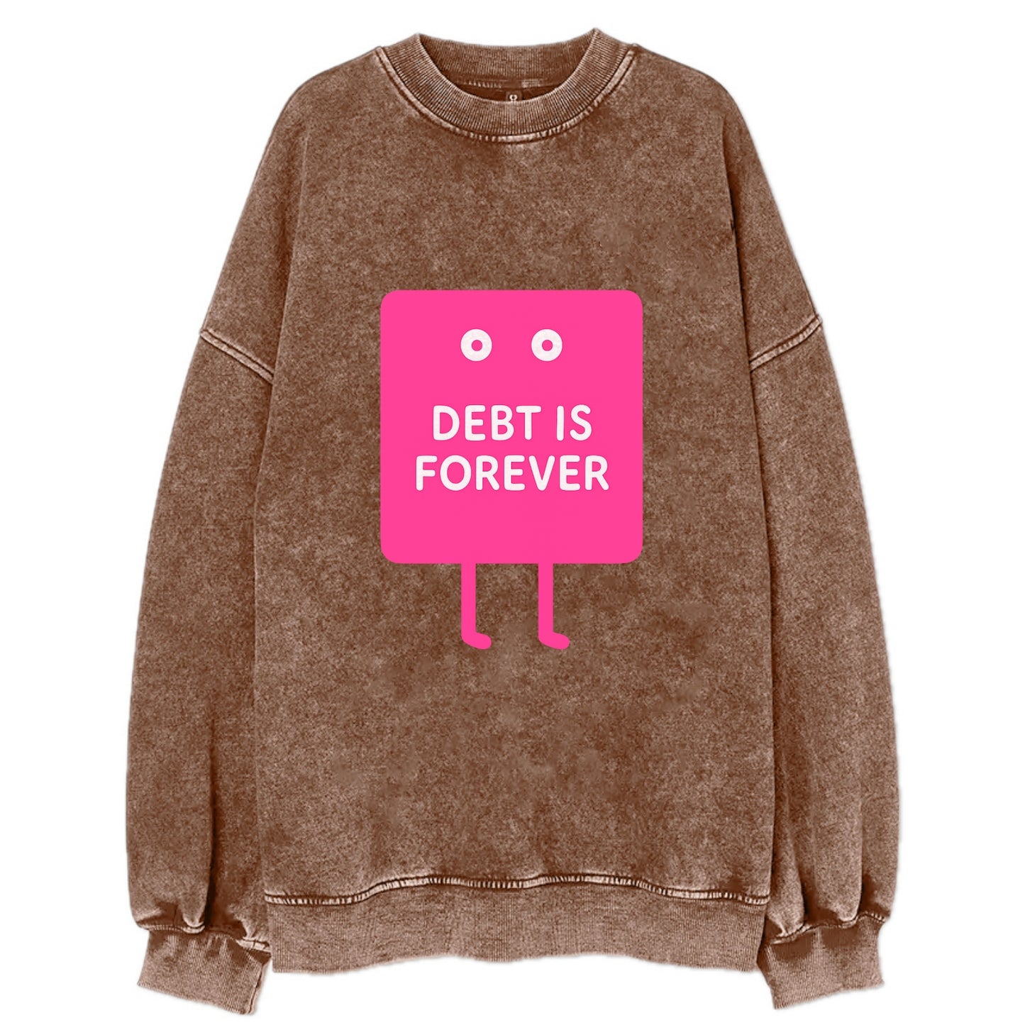 DEBT IS FOREVER | Immortal credit card - Vintage Sweatshirt - Brown