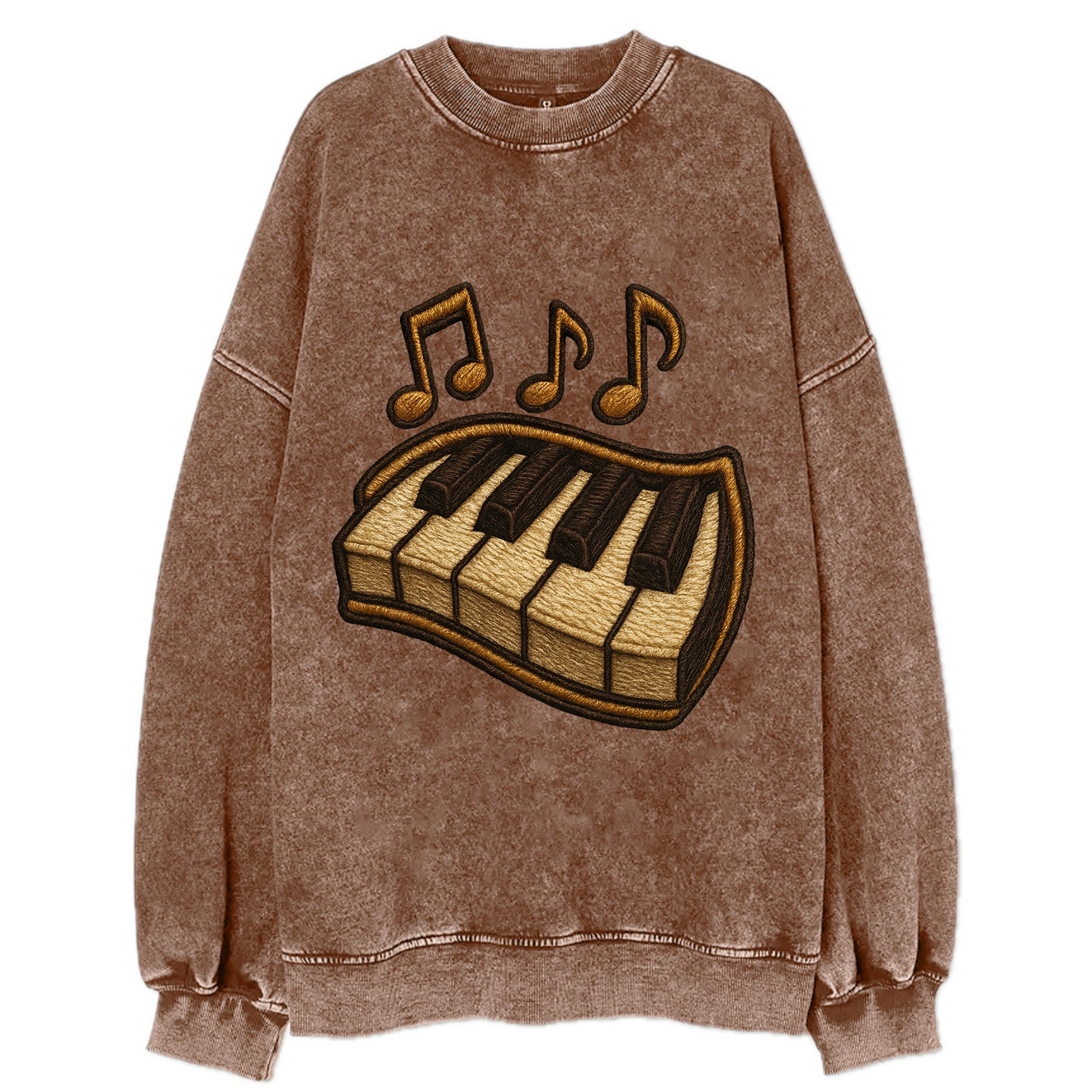 Piano Keys - Vintage Sweatshirt - Brown