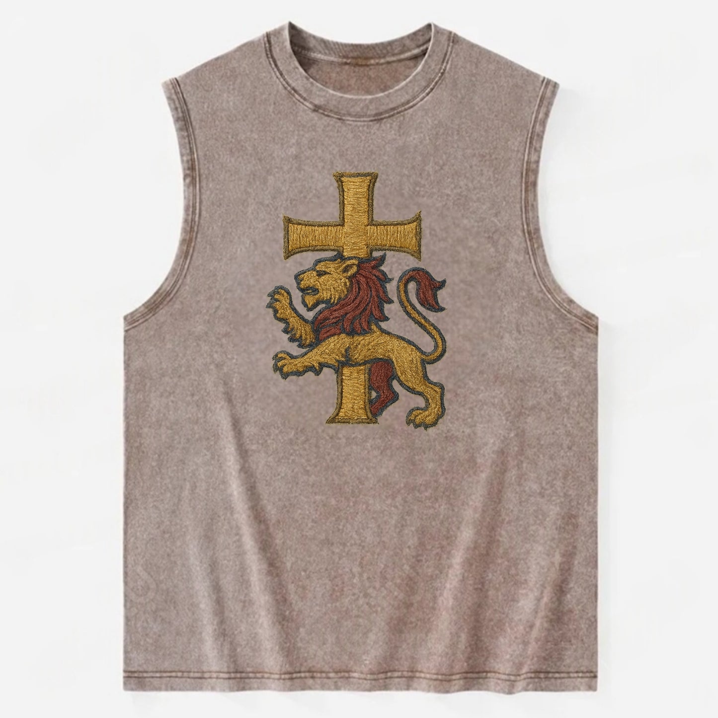 Lion and Cross - Vintage Washed Tank - Brown